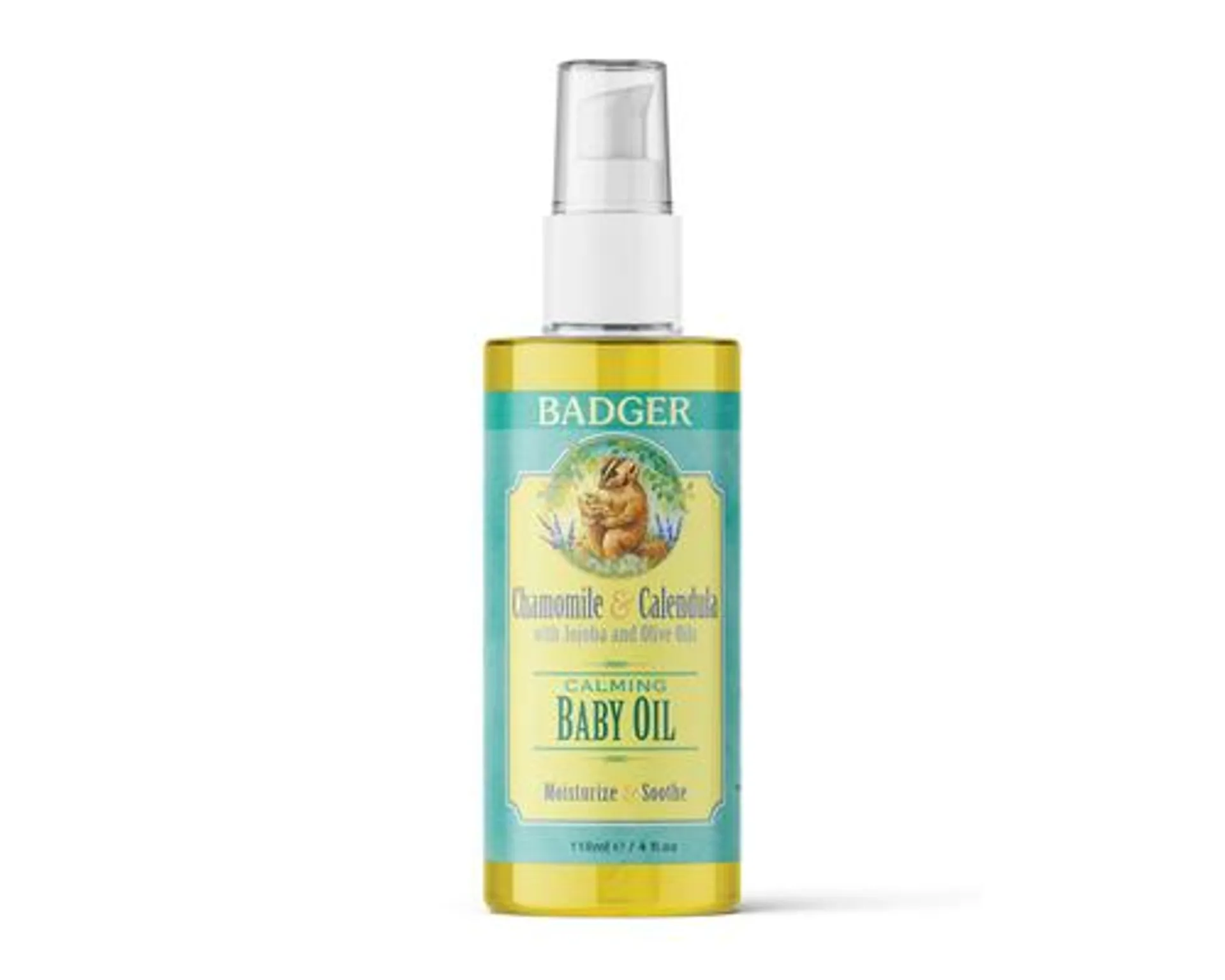 Badger Organic Baby Oil Calming Chamomile & Calendula with Jojoba and Olive Oil 118mL