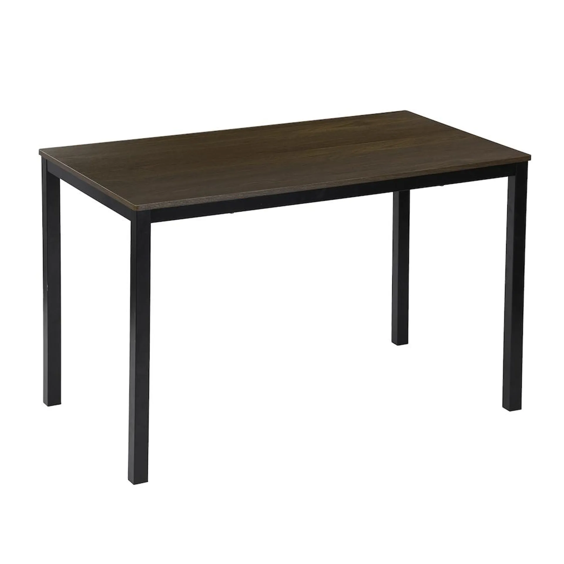 47.2 in Kitchen Rectangular Walnut Dining Table Seat 4-6 with Manuefactured Wood Top and Metal Frame