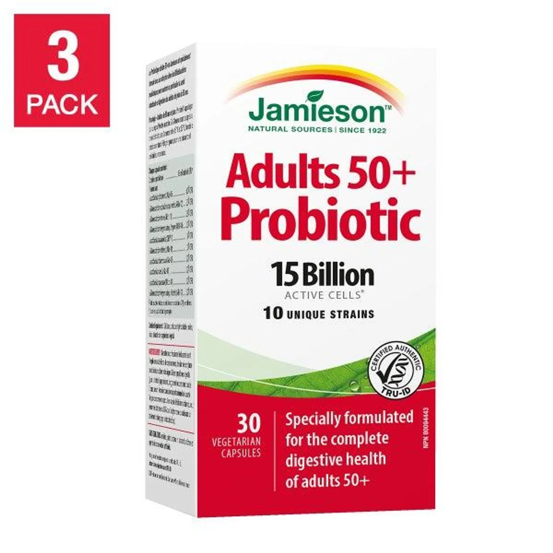 Jamieson Probiotic Complex for Adult 50+, 3 x 30 capsules