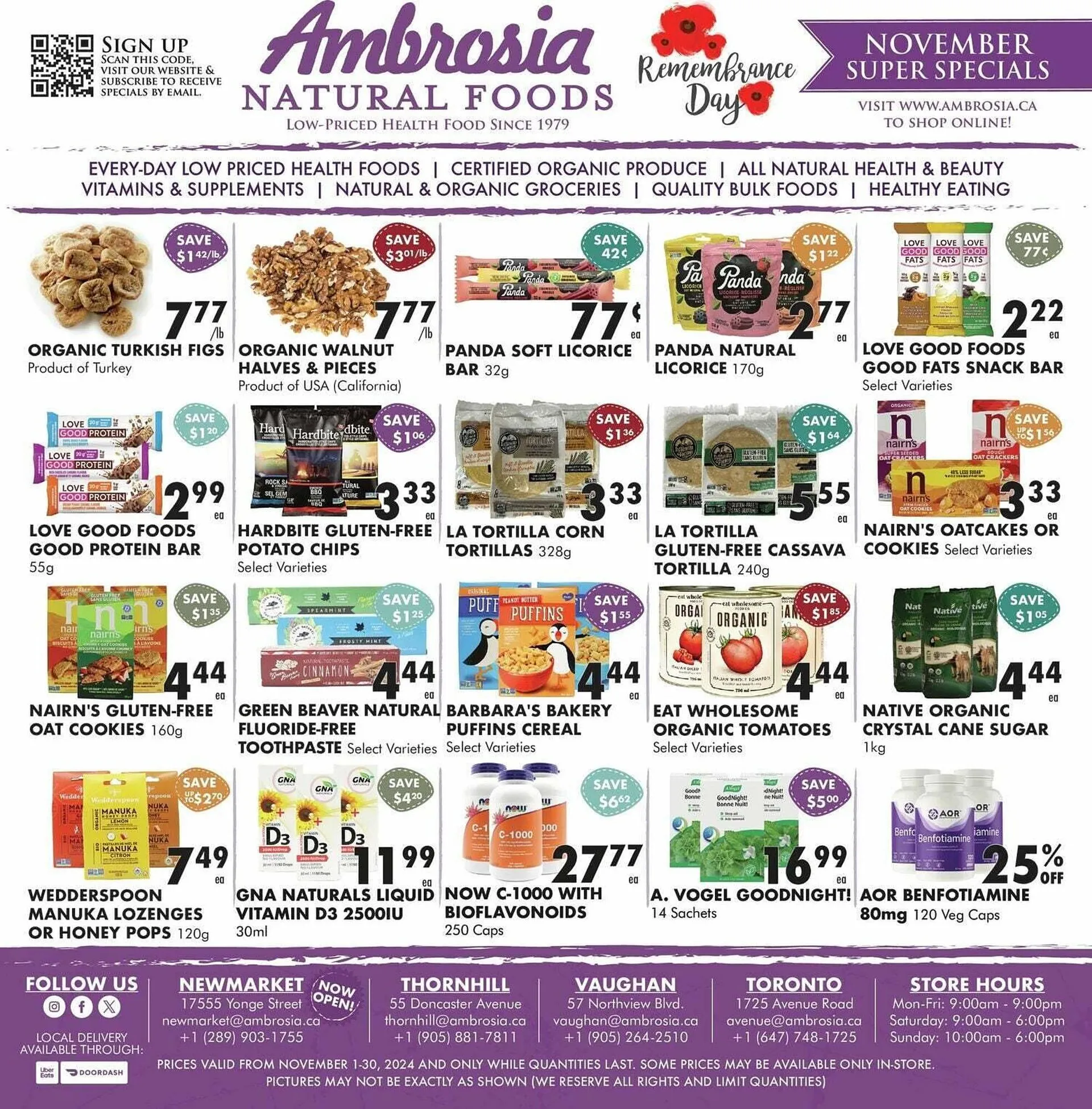 Ambrosia Natural Foods flyer - 1