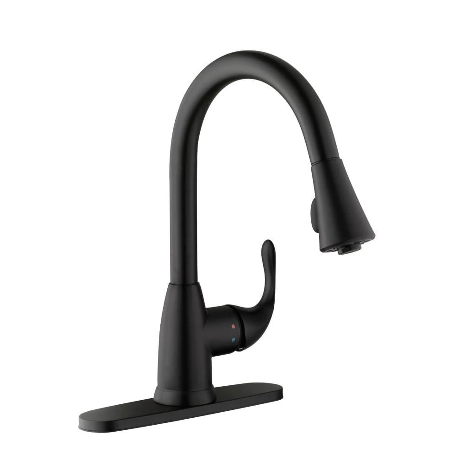 Market Single-Handle Pull-Down Sprayer Kitchen Faucet in Matte Black