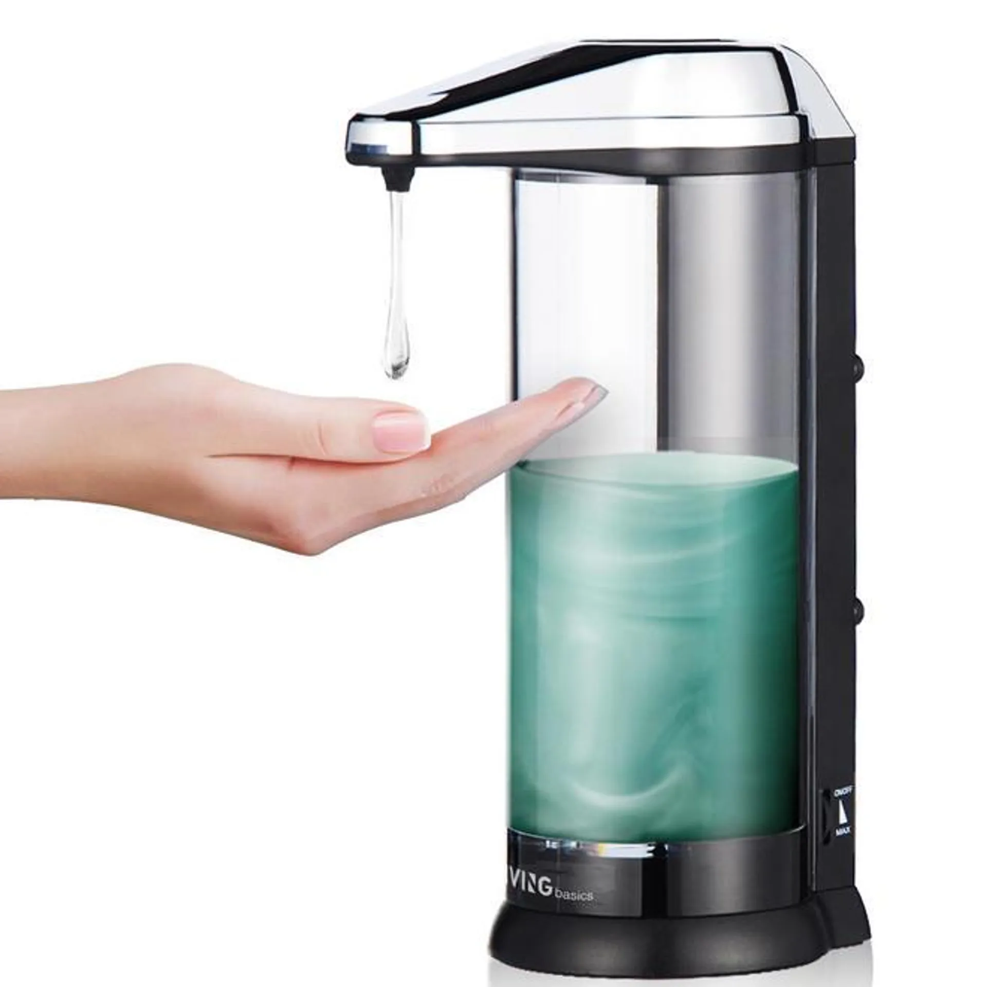 Automatic Drip Soap Dispenser 500ml, Touchless Infrared Motion Battery Operated - LIVINGbasics®