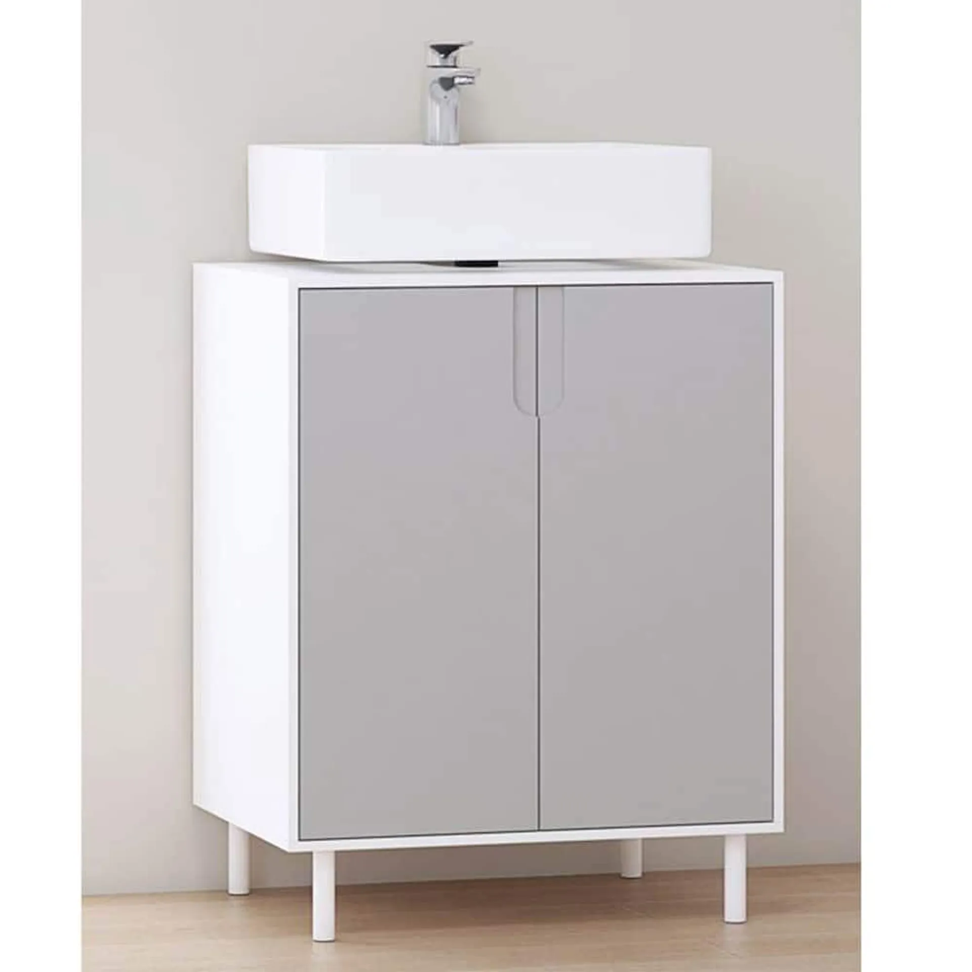 Bella 24-inch Vanity in Grey with White Rectangle Basin