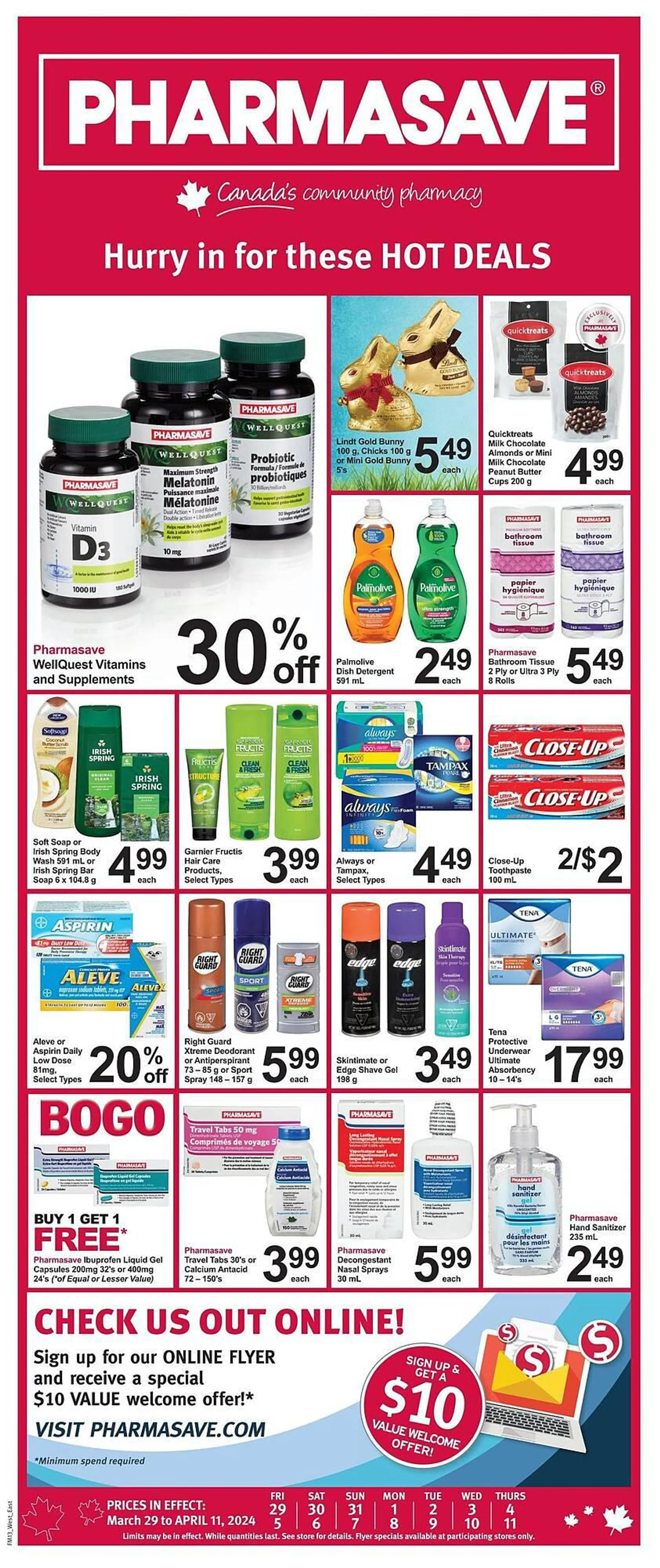 Pharmasave flyer from March 29 to April 11 2024 - flyer page 1