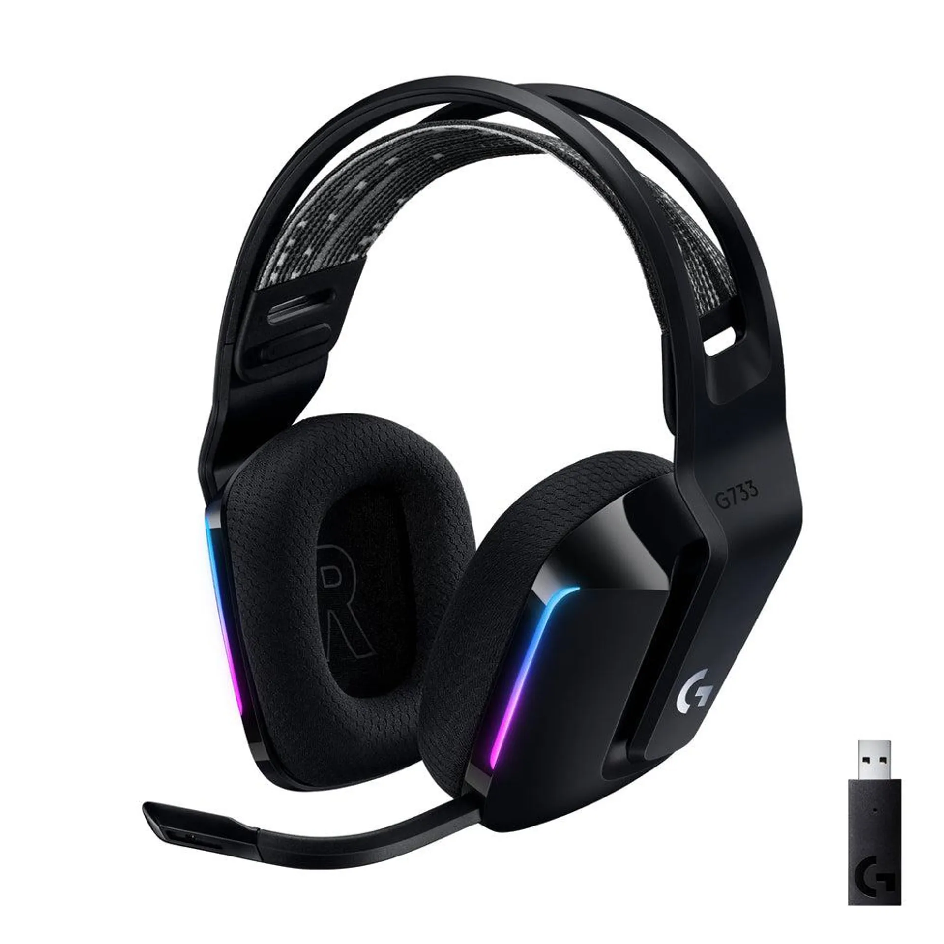 Logitech G733 LIGHTSPEED Wireless Gaming Headset with Suspension Headband - Black