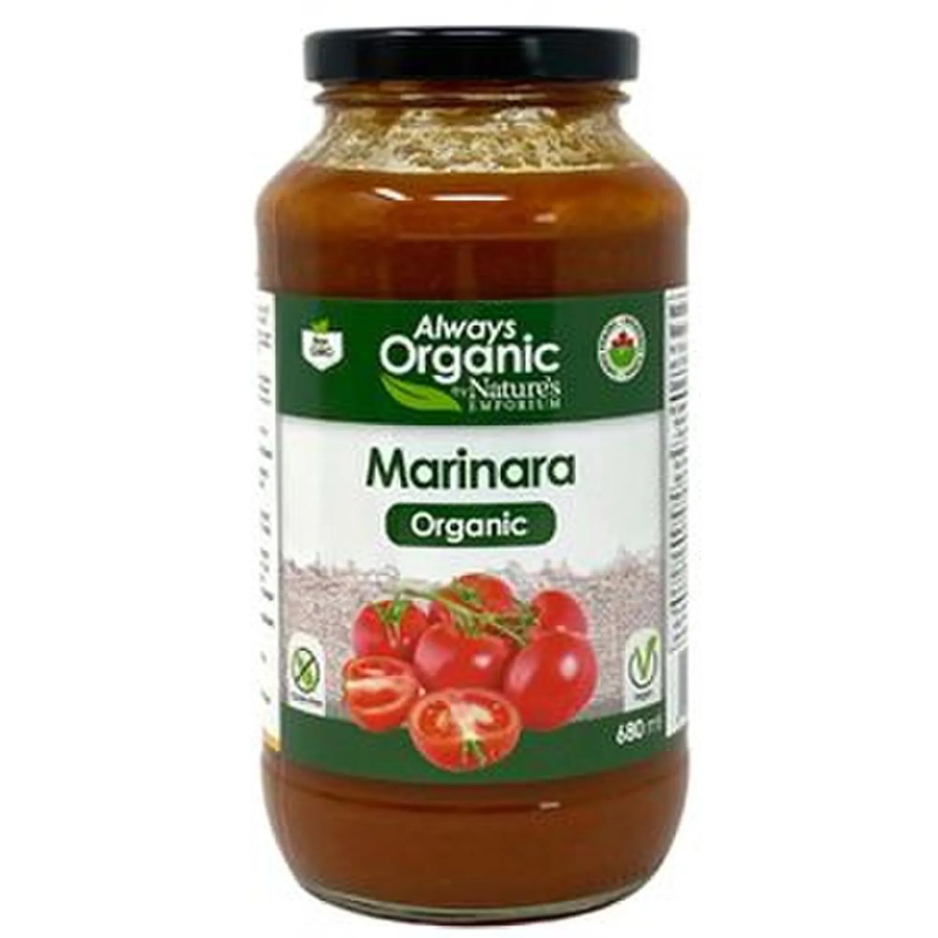 Always Organic Pasta Sauce Marinara Org 740 ml