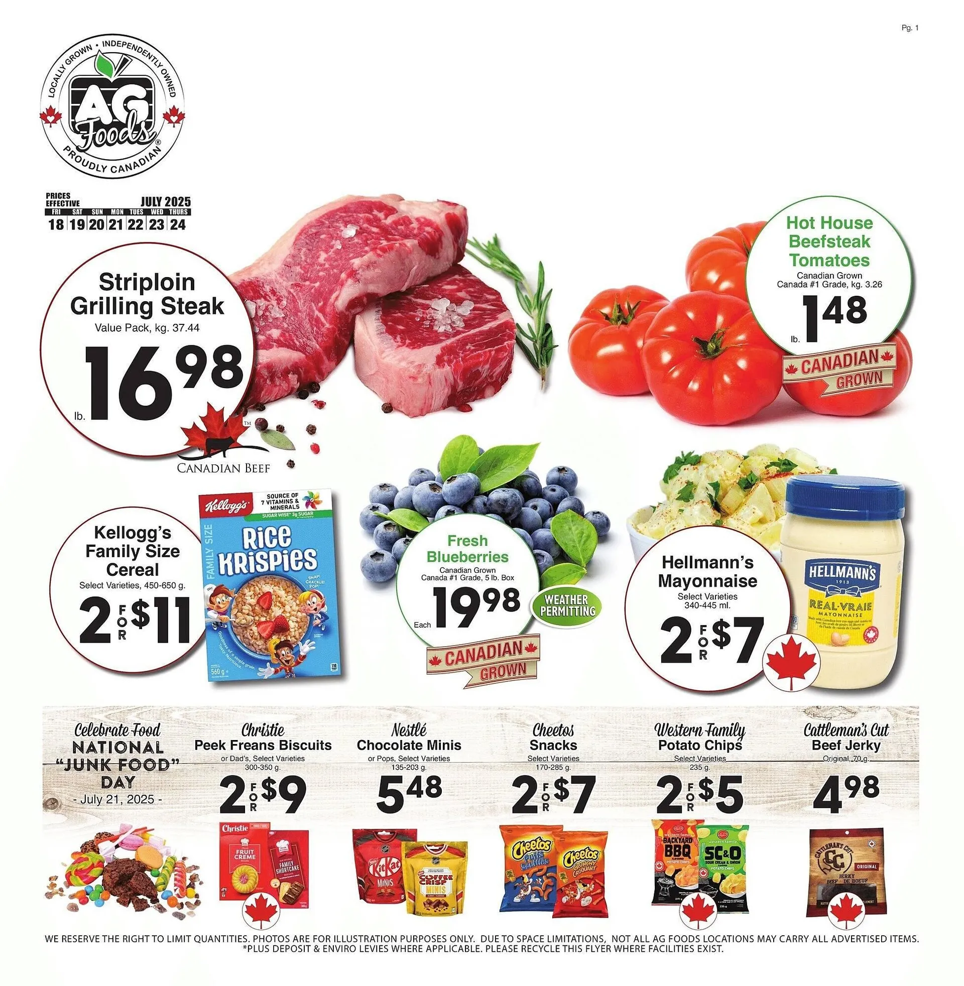 AG Foods flyer from July 18 to July 24 2025 - flyer page 1