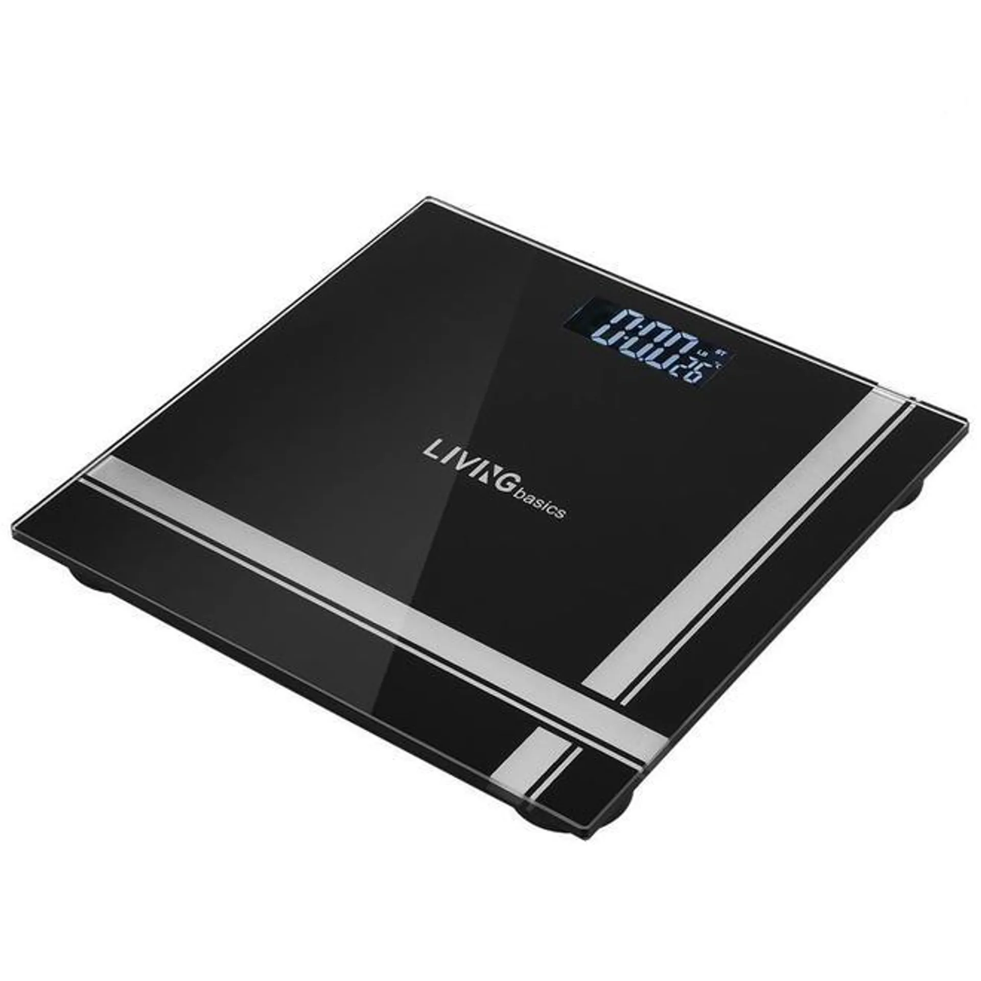 Bathroom Scale Digital Weight Glass Scale, Step-on Technology, 396lb /180kg - LIVINGbasics®