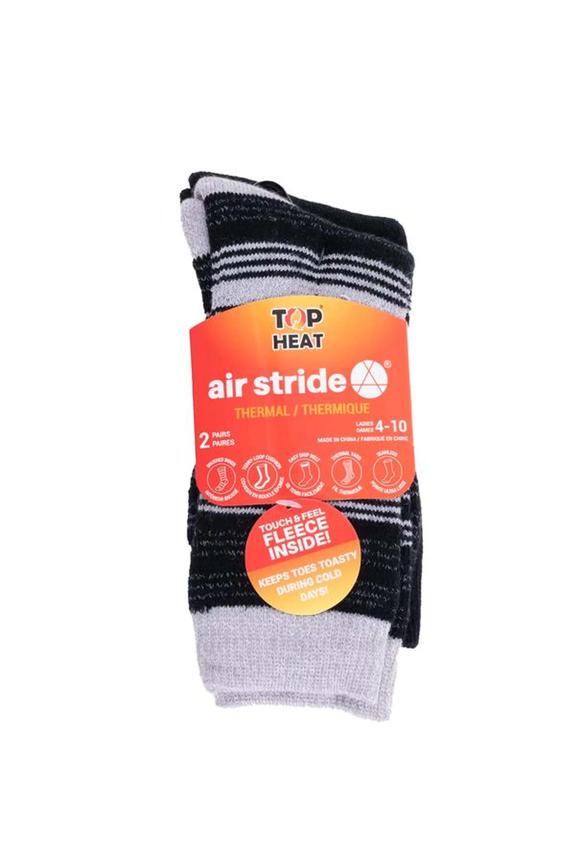 Air stride - Thermal fleece-lined socks - 2 pairs