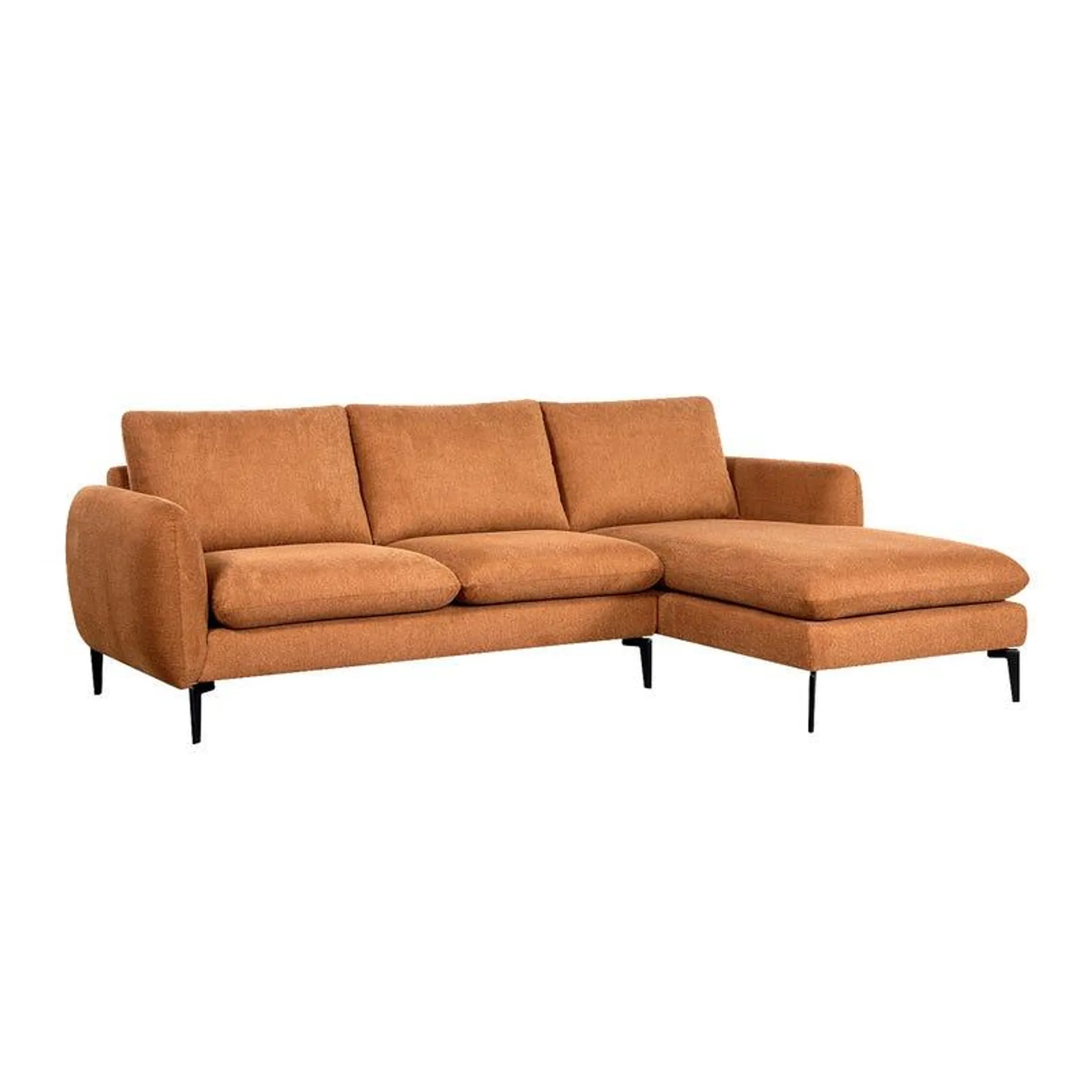 Sectionnel avec chaise longue- orange brûlé