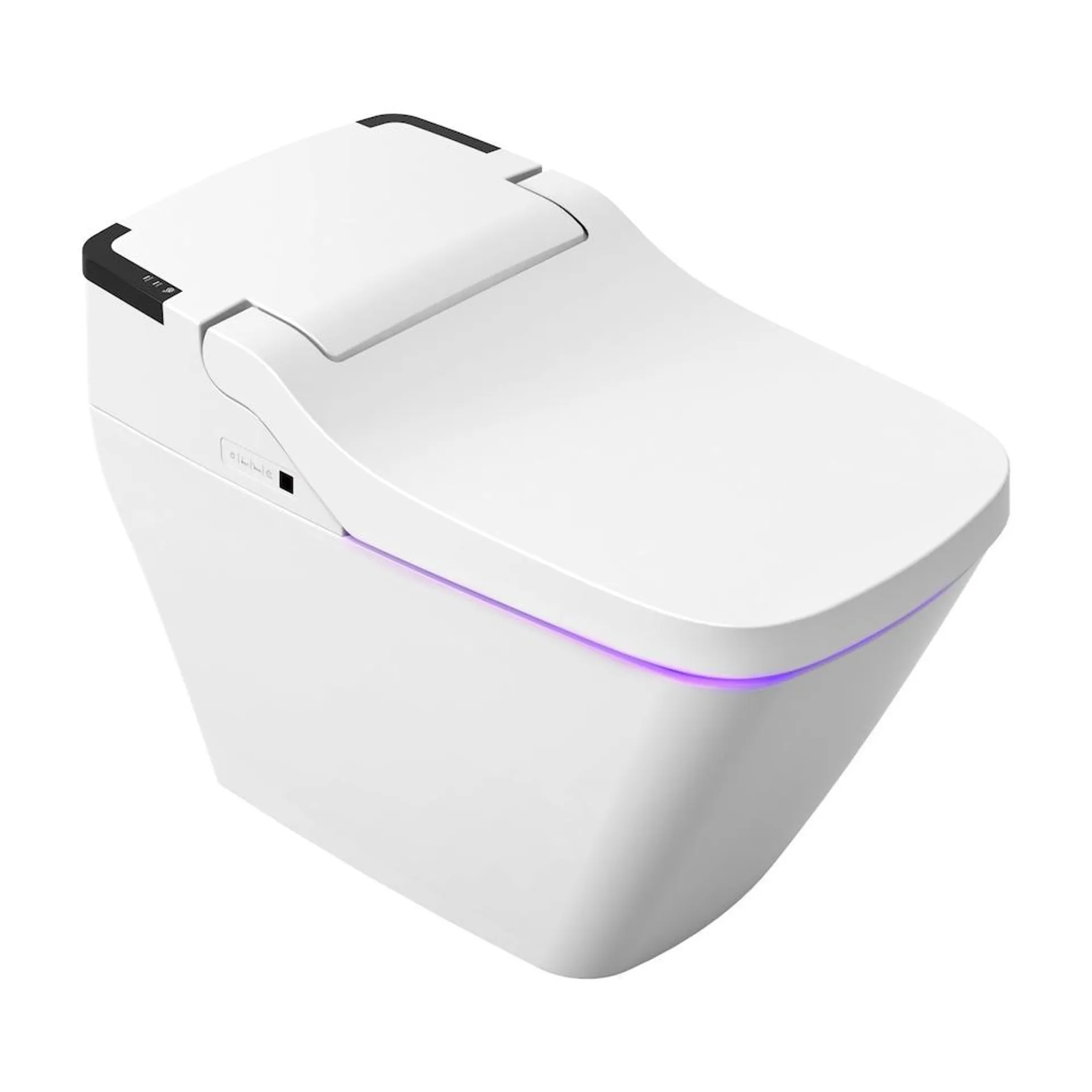 STYLEMENT 1-Piece 1.12 GPF Dual Flush Square Standard Smart Bidet Toilet in White