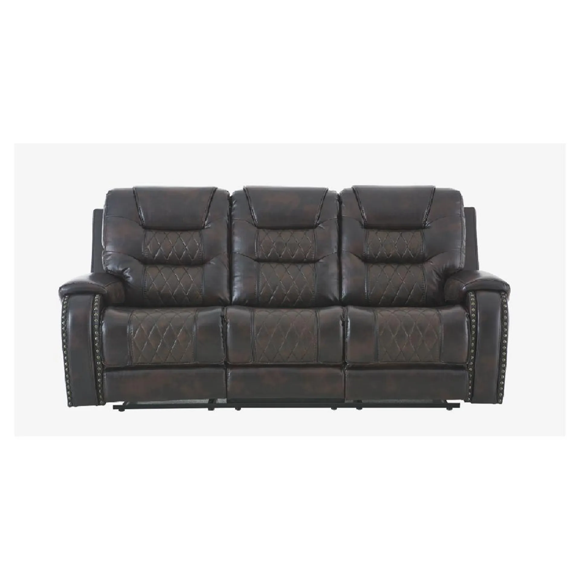 Sofa inclinable en tissu aspect cuir