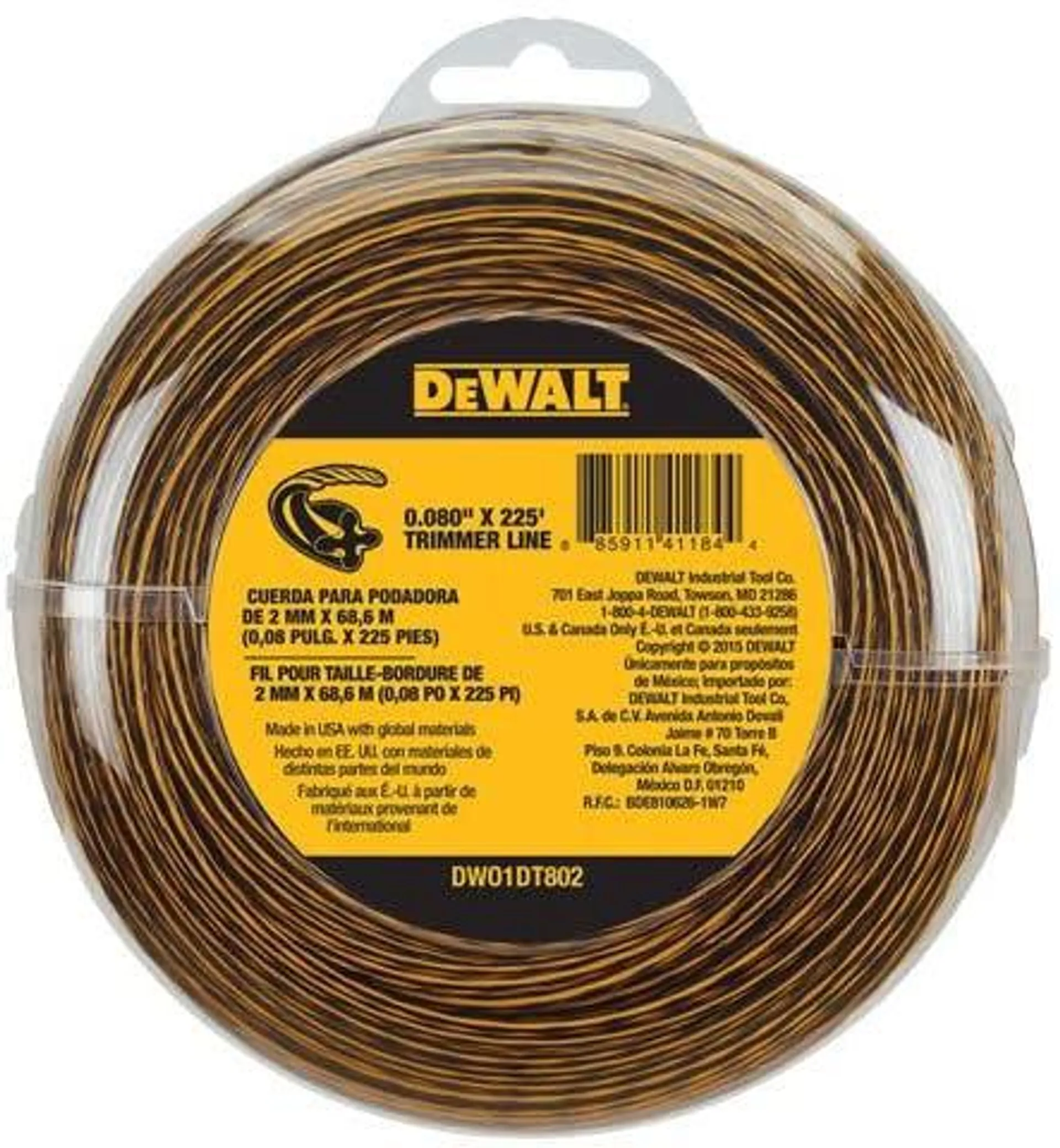 STRING TRIMMER LINE 225FT 0.80IN. DEWALT