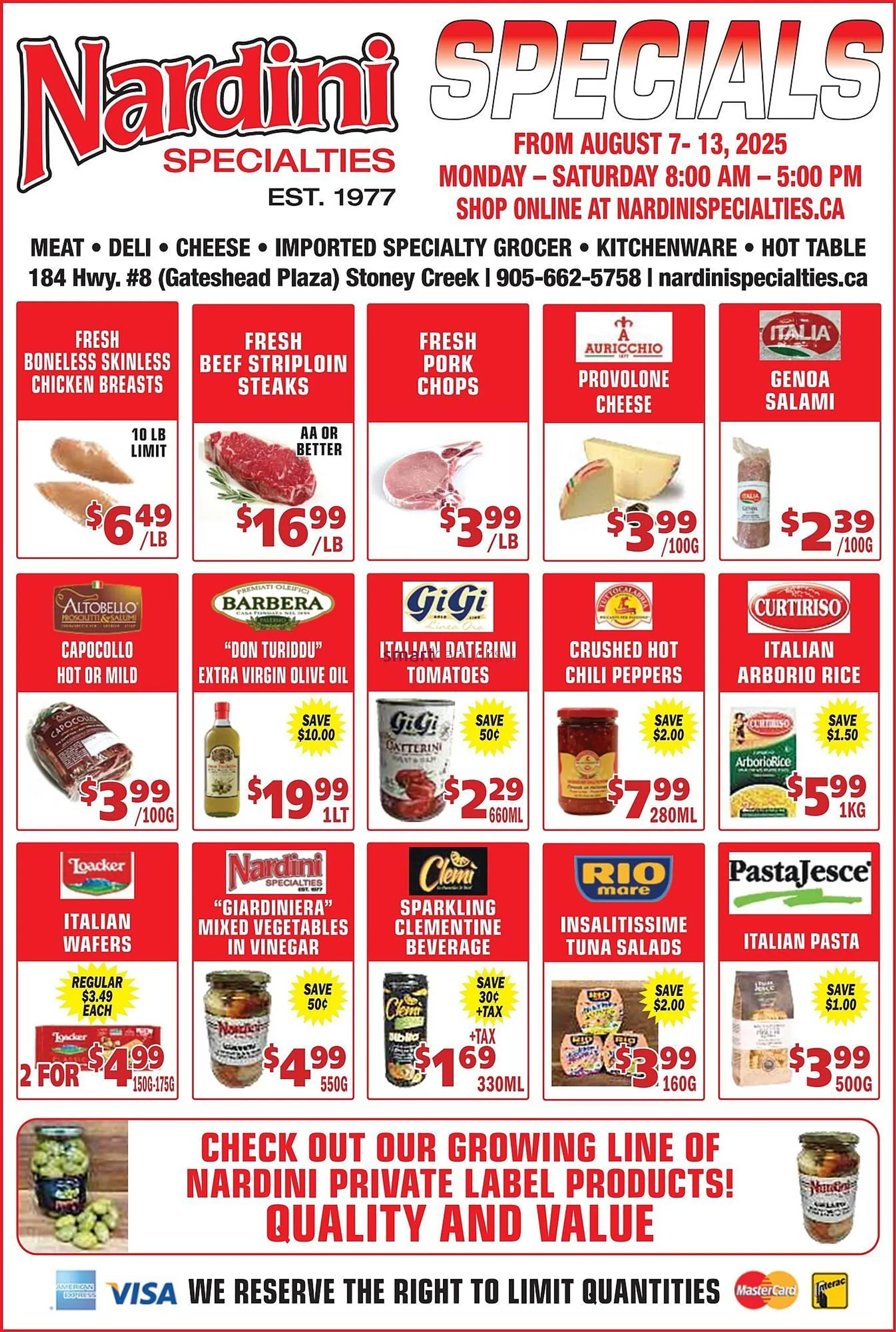 Nardini Specialties flyer from August 7 to August 13 2025 - flyer page 1