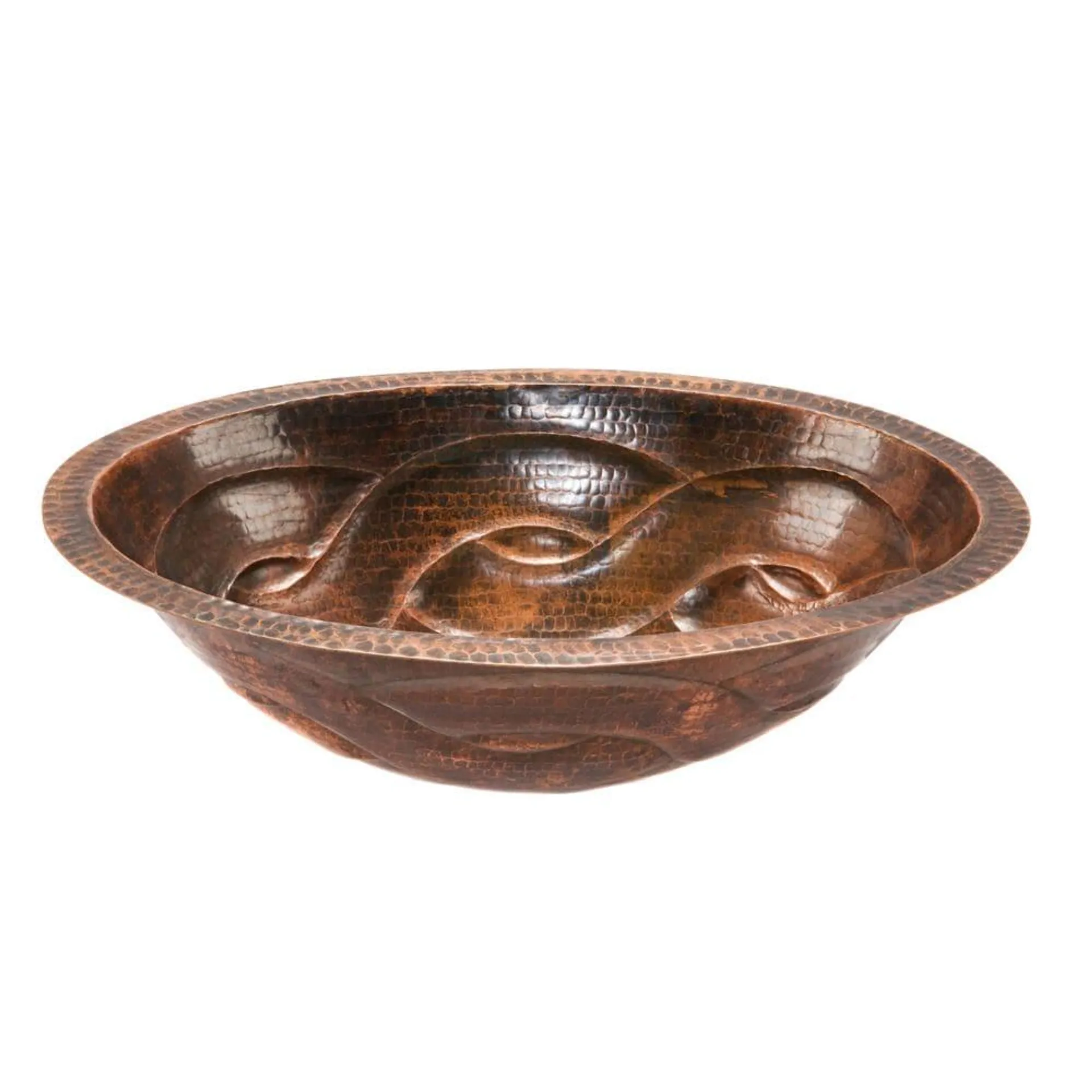 Dual Mount Oval Braided Copper 19 inch 0-Hole Bathroom Sink in Oil Rubbed Bronze