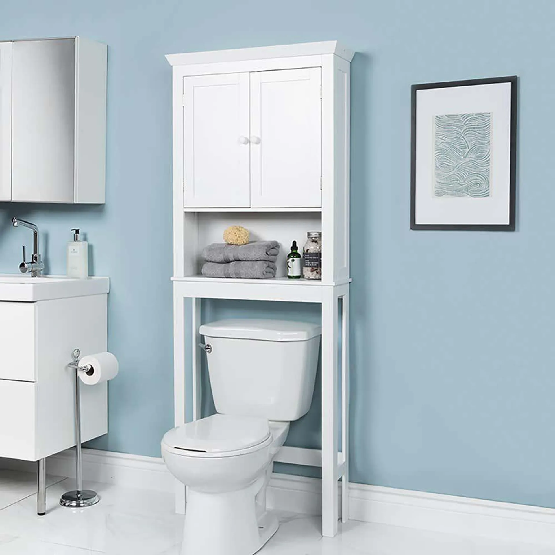KSP Tivoli Wood Over The Toilet Cabinet (White)