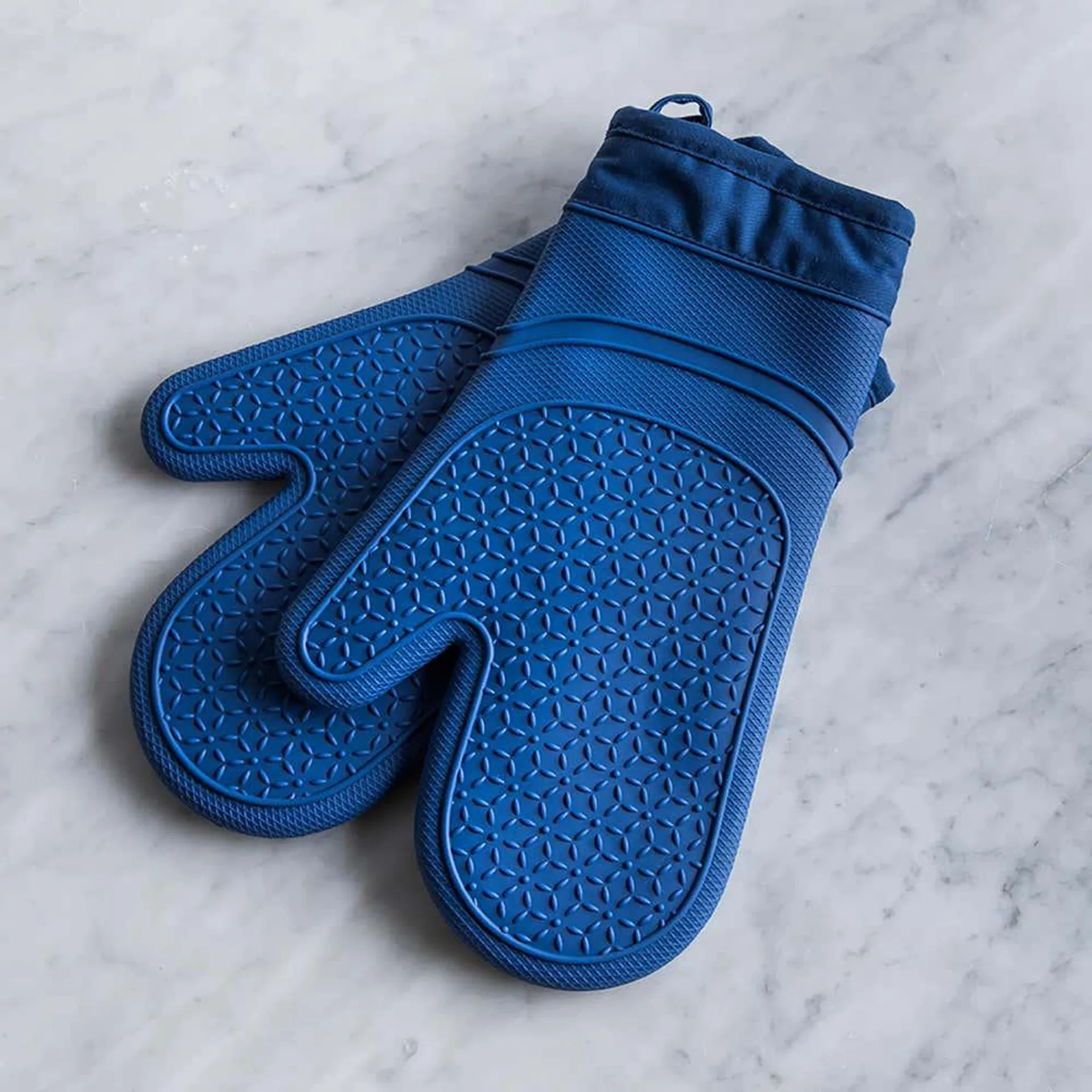 KSP Colour Splash Lined Silicone Oven Mitt - Set of 2 (Navy)