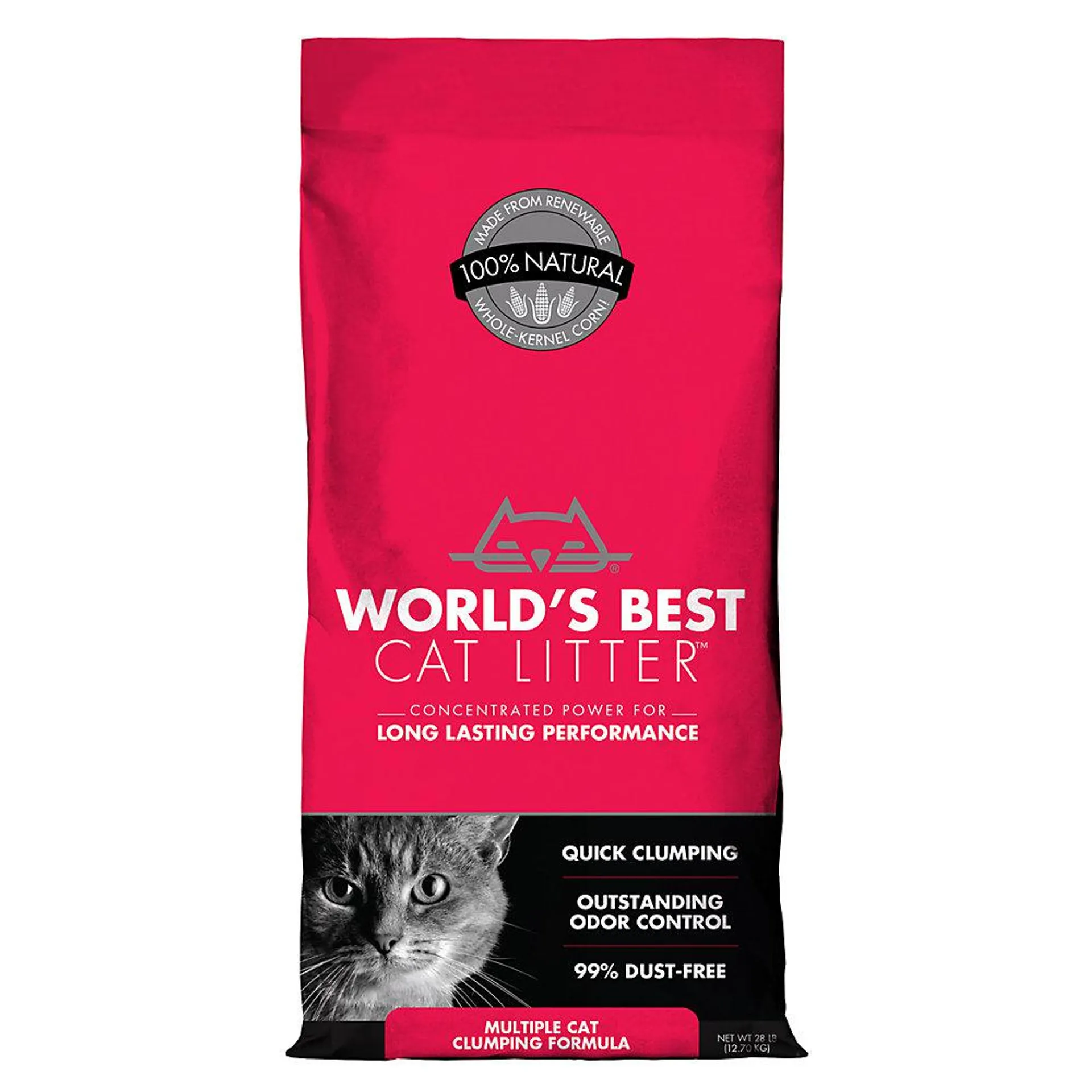 World's Best ™ Clumping Multi-Cat Corn Cat Litter - Lightweight, Low Dust, Natural