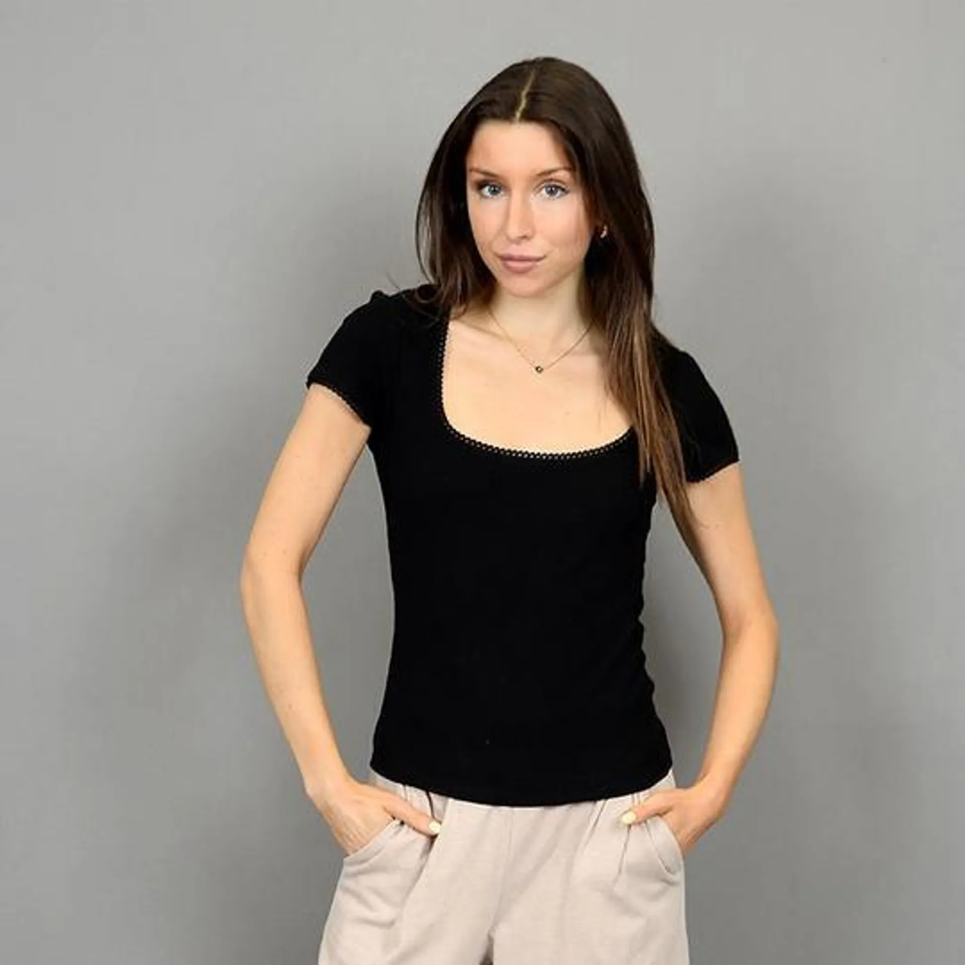 Women's Square Neck Ribbed T-Shirt