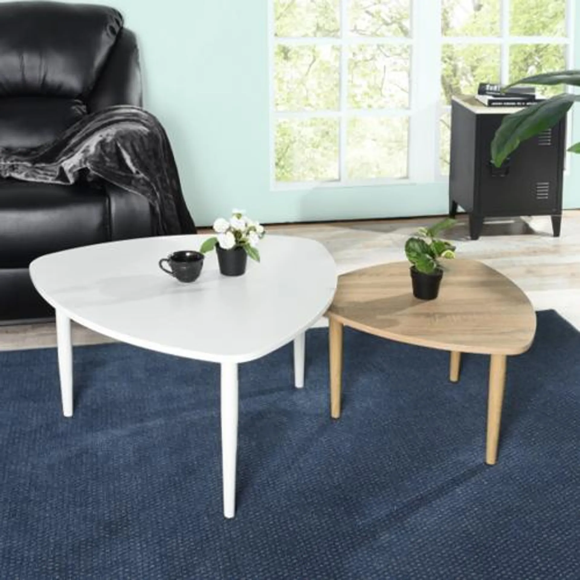 Agatha | 2-Piece Coffee Table Set | Steel Tube with PB Table Top