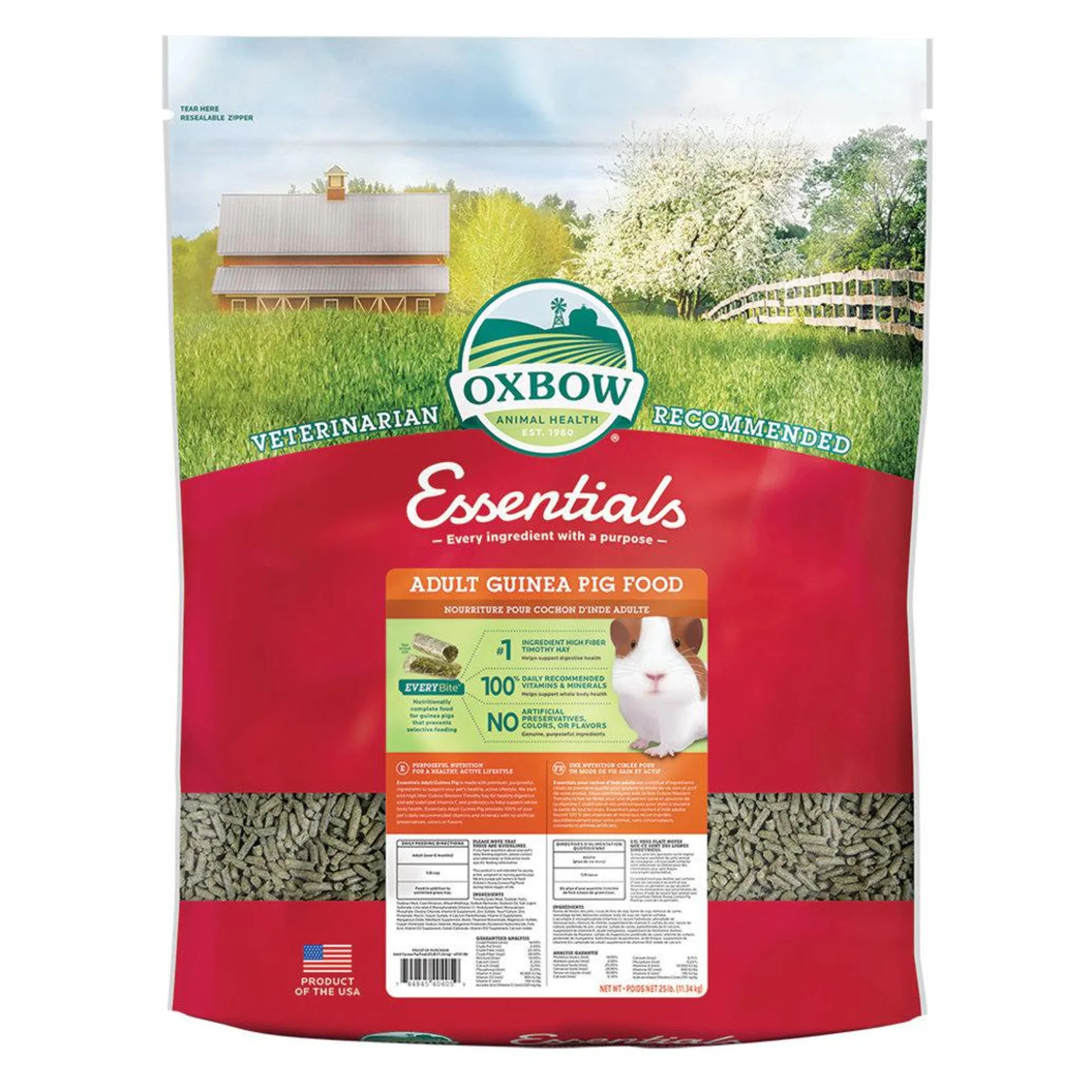 Oxbow, Essentials, Adult Guinea Pig - 25 lb