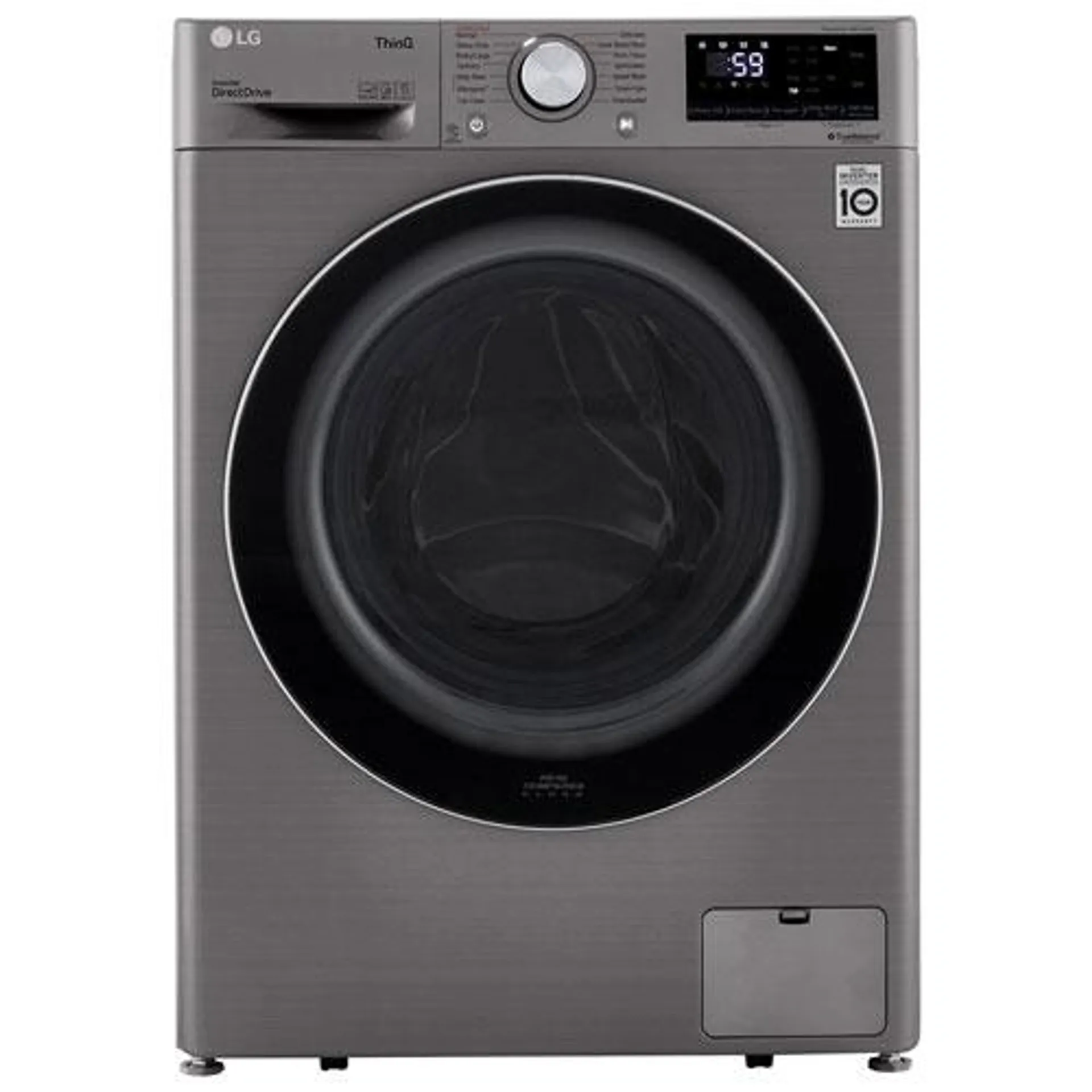 LG 2.6 Cu. Ft. High Efficiency Front Load Steam Washer (WM1455HPA) - Platinum Steel