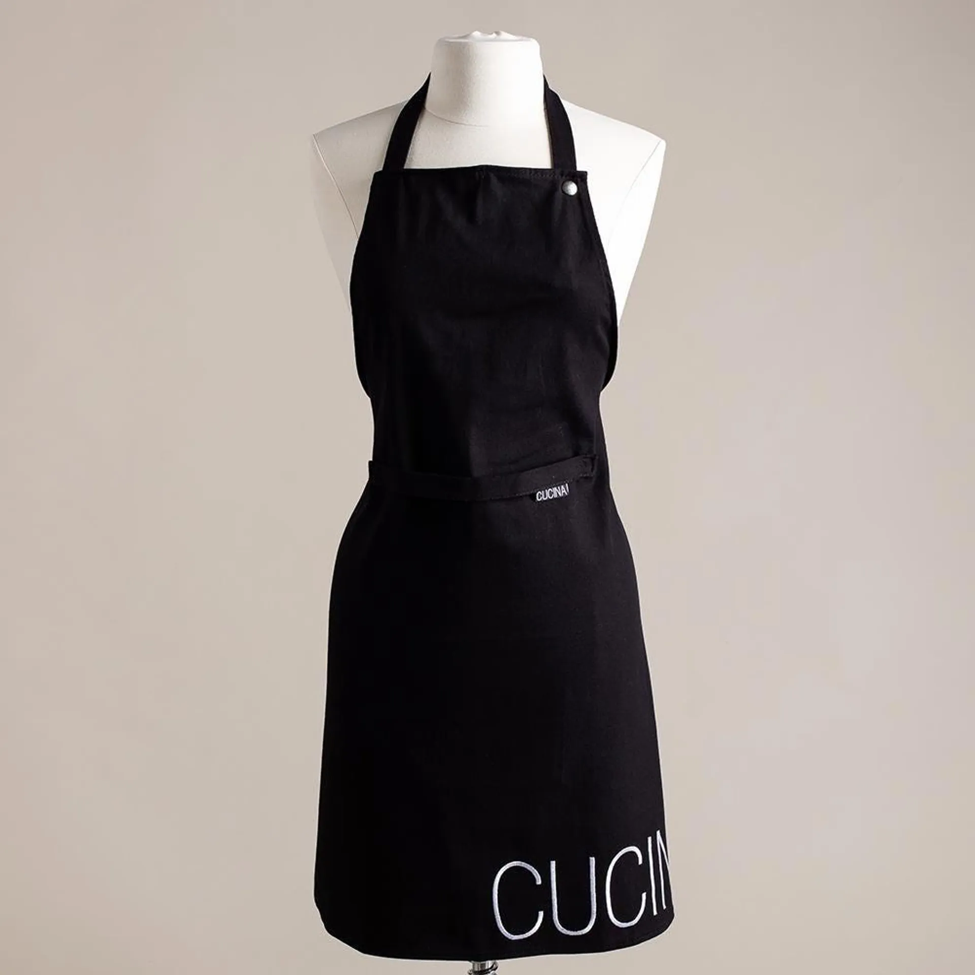 Harman Cucina 'Adjustable Snap' Cotton Apron (Black)