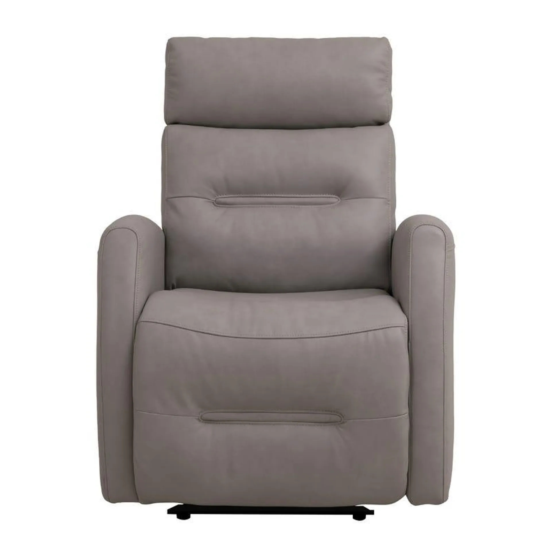 Fauteuil inclinable électrique en cuir véritable - gris