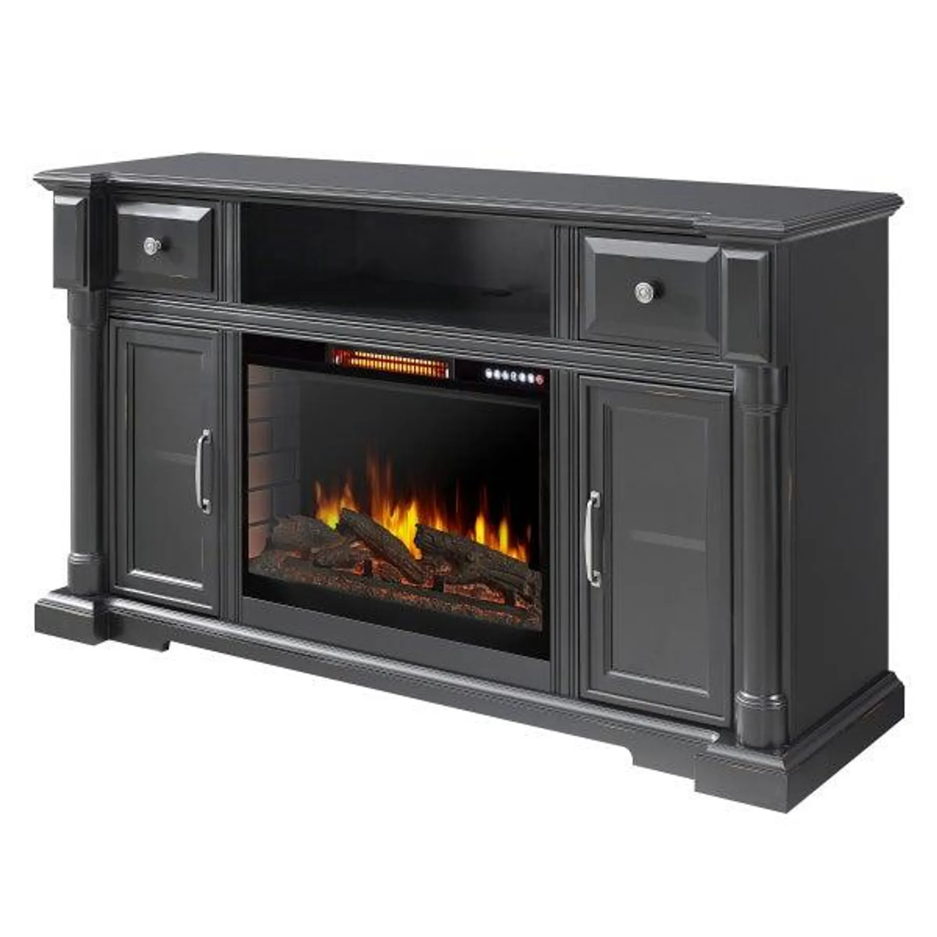 Muskoka Chesterbrook 152.4 cm (60 in.) Media Electric Fireplace with Bluetooth, Black