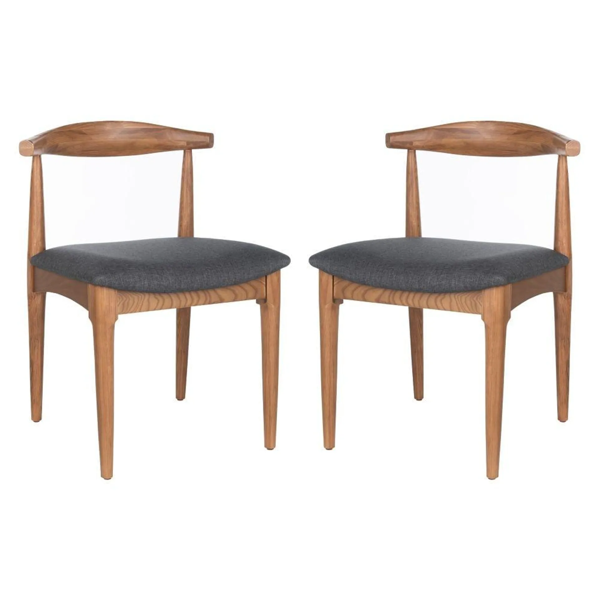 Lionel Brown/Dark Grey Retro Dining Chair (Set of 2)