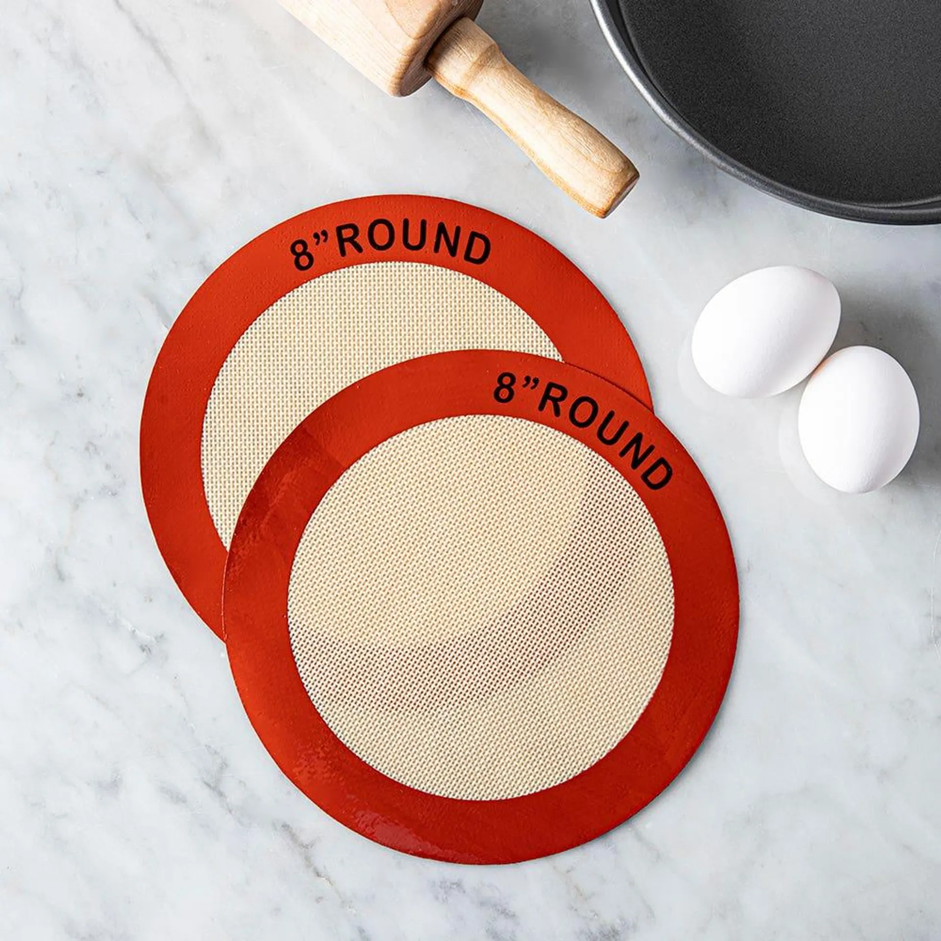 KSP Bakers 'Round' Silicone Baking Sheet - S/2 (Natural/Orange)