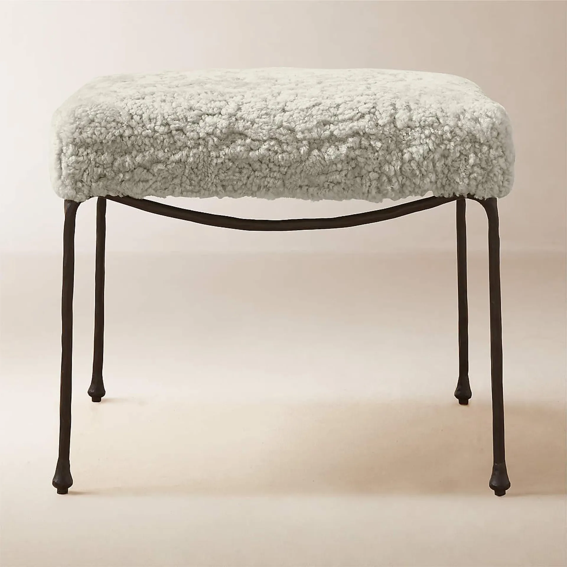 Journey Cream Shearling Stool