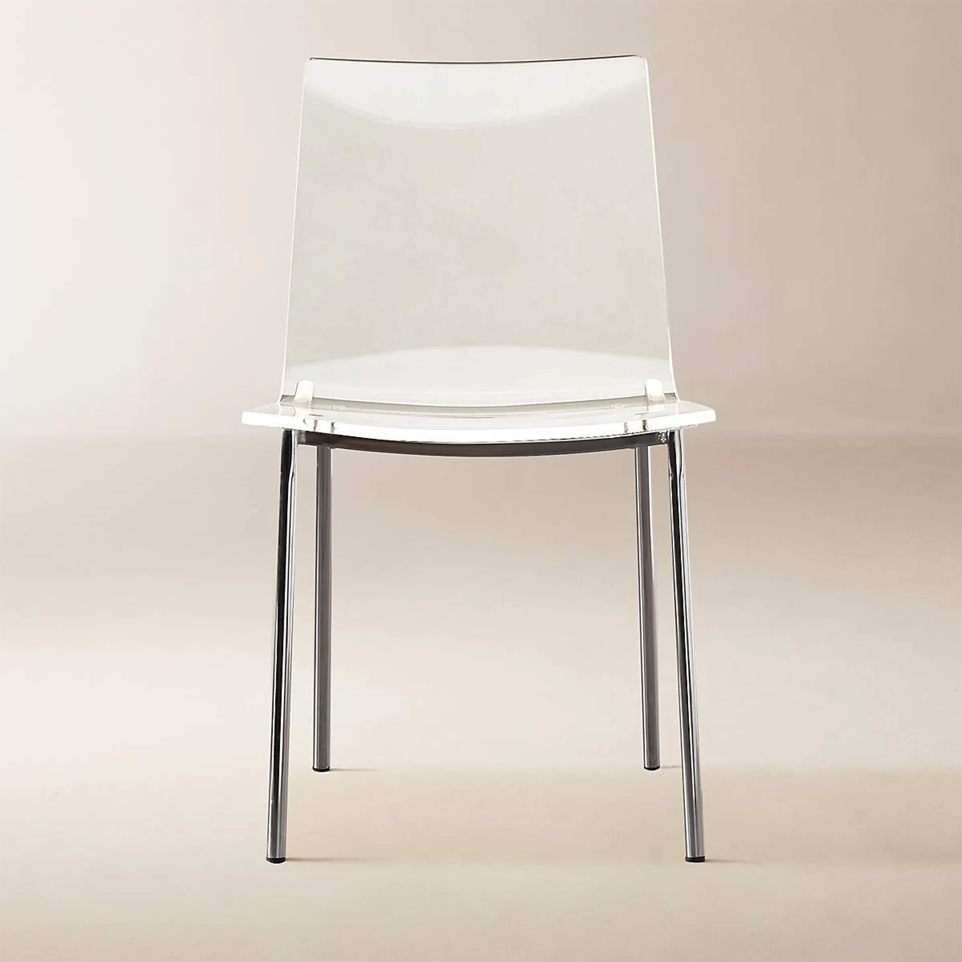 Chiaro Clear Dining Chair with Nickel Legs