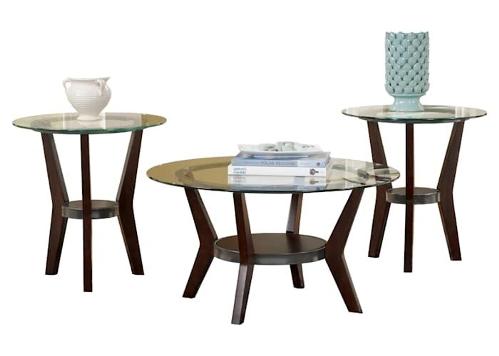 Fantell 3 Pack Tables - Dark Brown