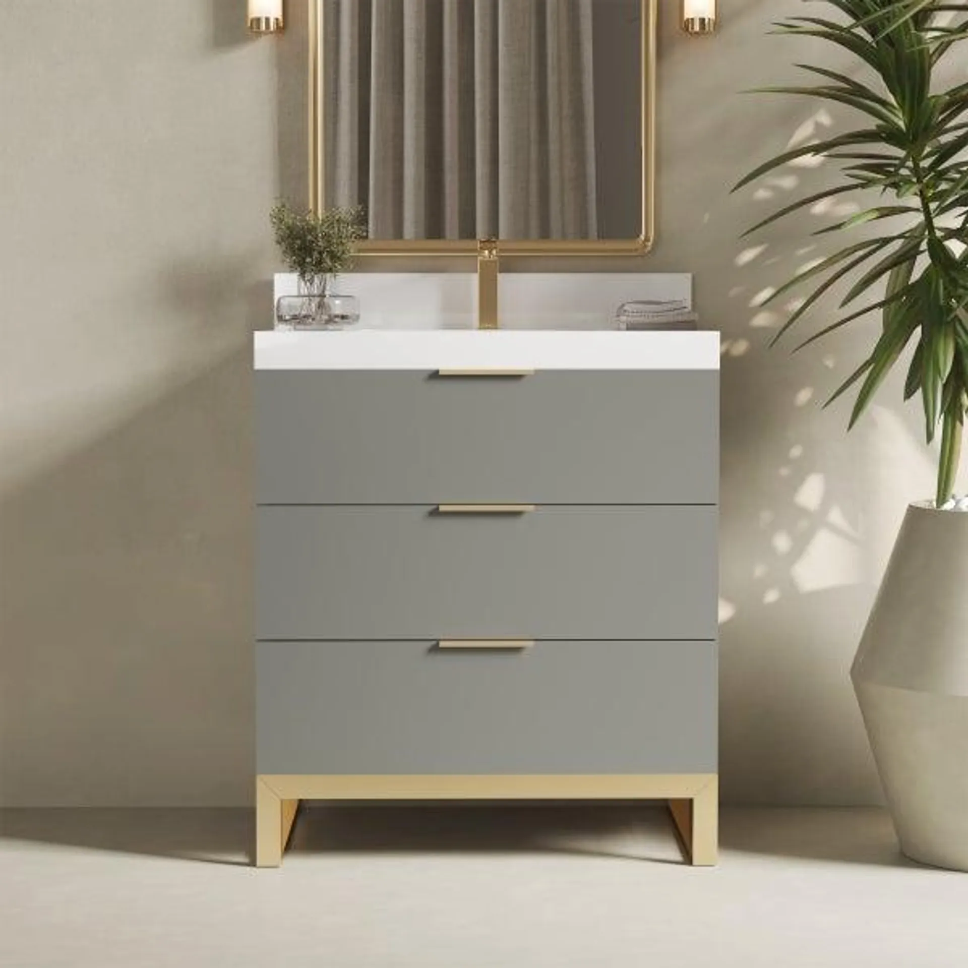 Forestmade Haldon 30 in. Vanity With Quartz Counter Top