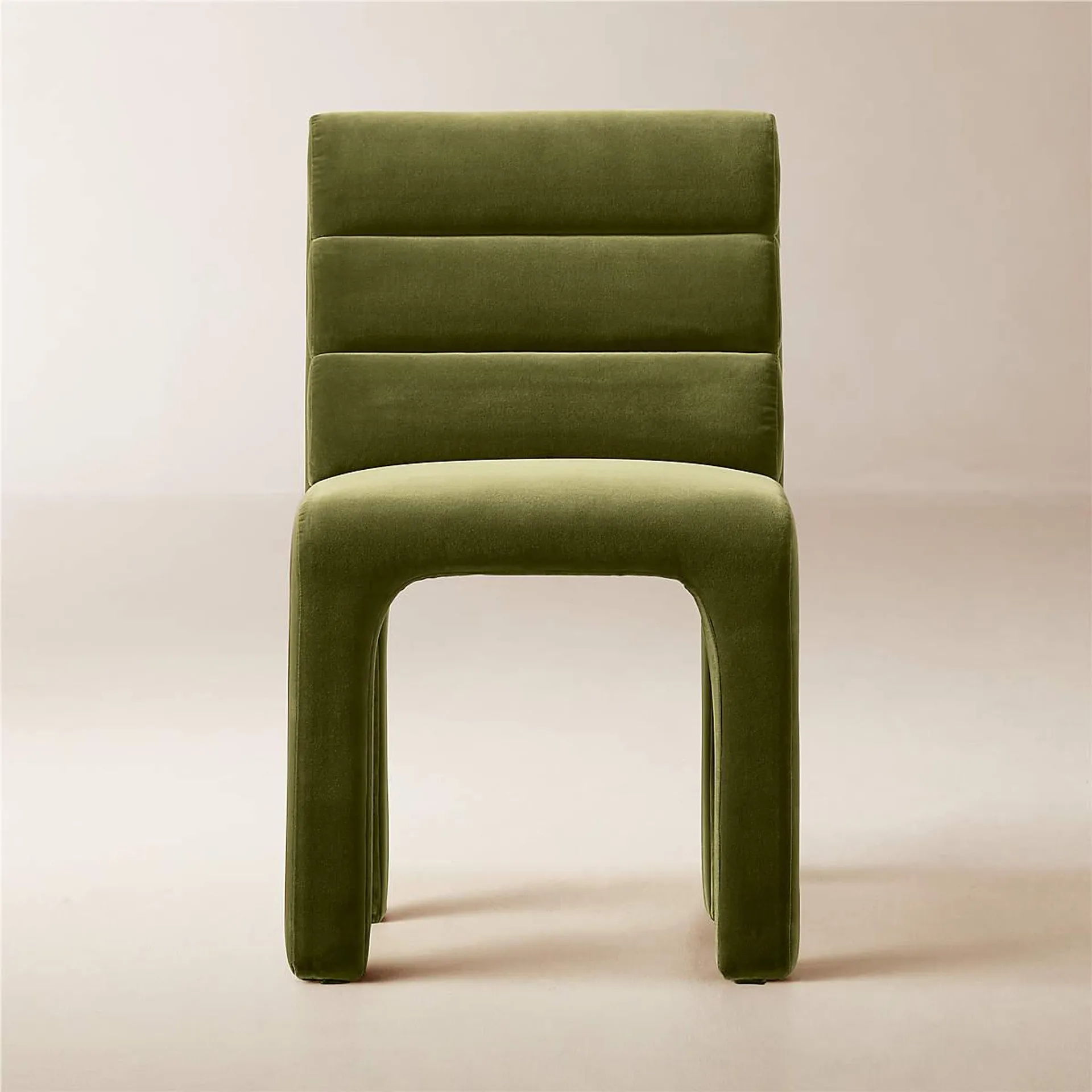 Castell Green Velvet Channel Tufted Dining Chair