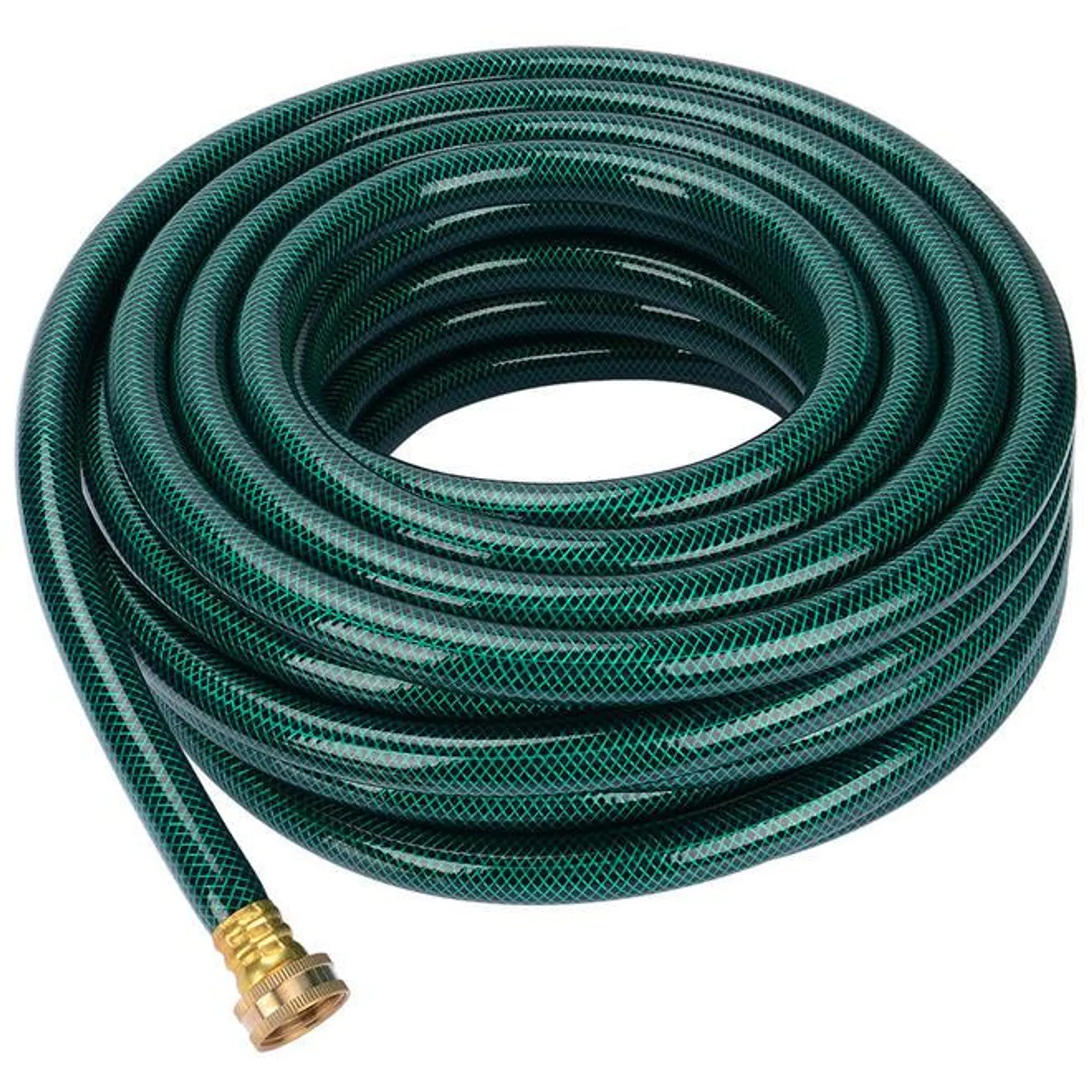 Garden Water Hose with 3/4" Brass Fitting Connectors, 5/8" Inner Size, 3 Layers Construction - 50Ft