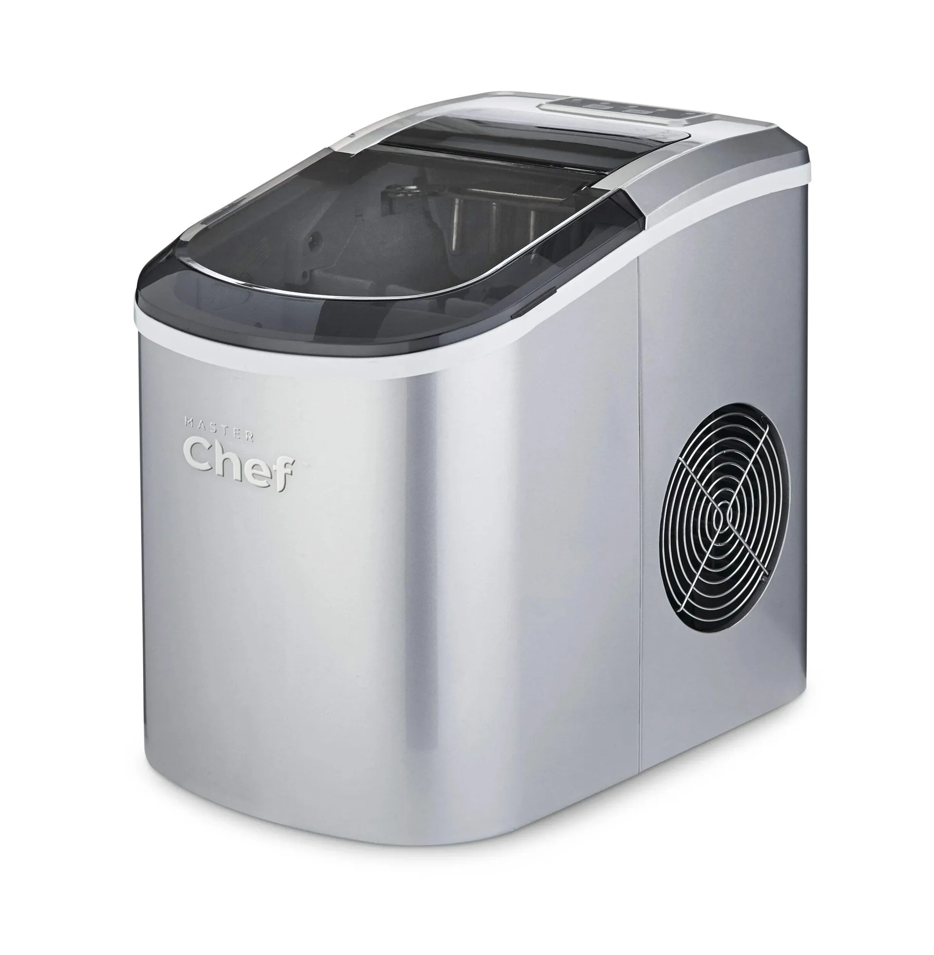 MASTER Chef Portable Countertop Ice Maker, 26.5 lbs of Ice Per Day, Ready in 6 Min, 2L, Silver