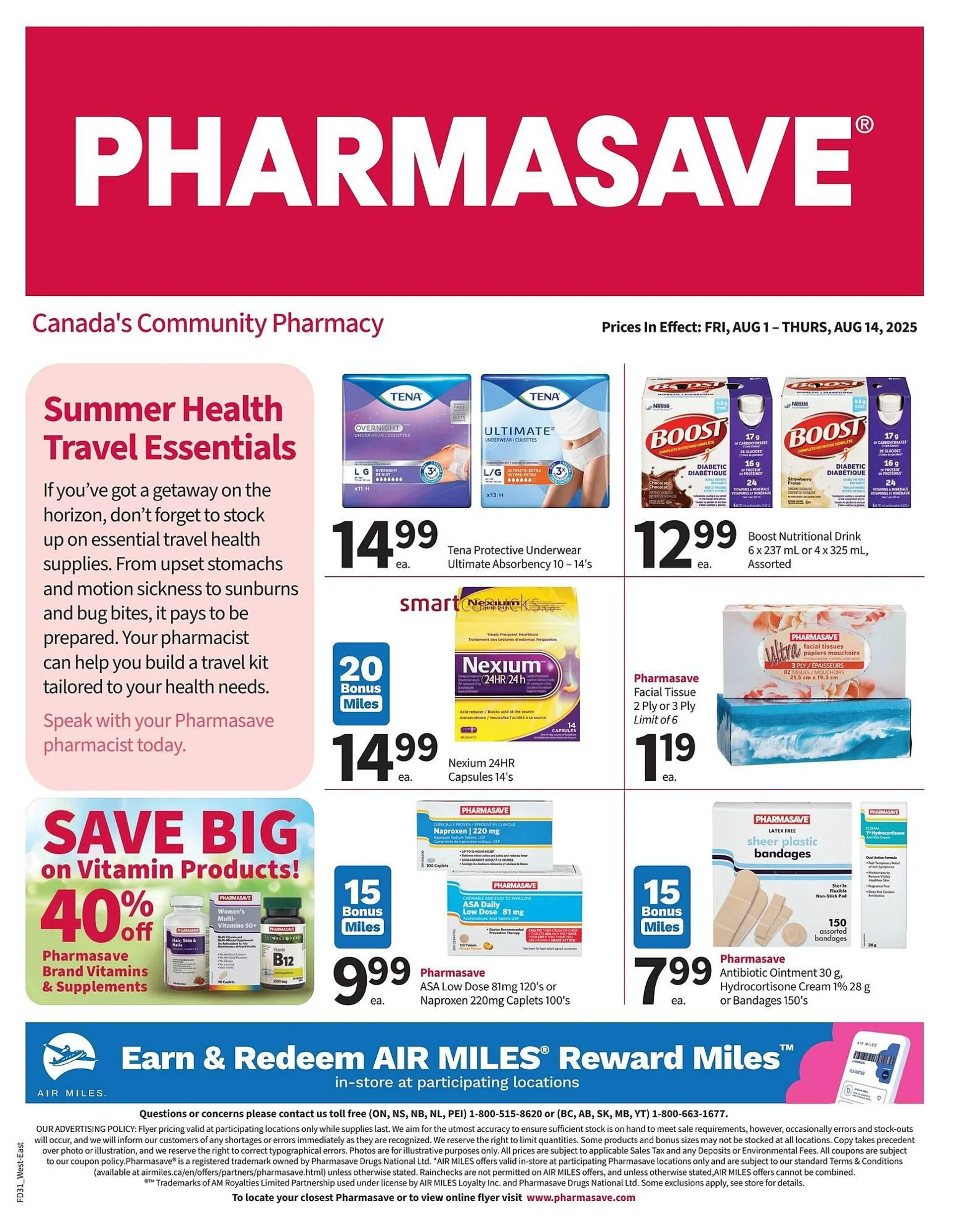 Pharmasave flyer from July 31 to August 6 2025 - flyer page 1