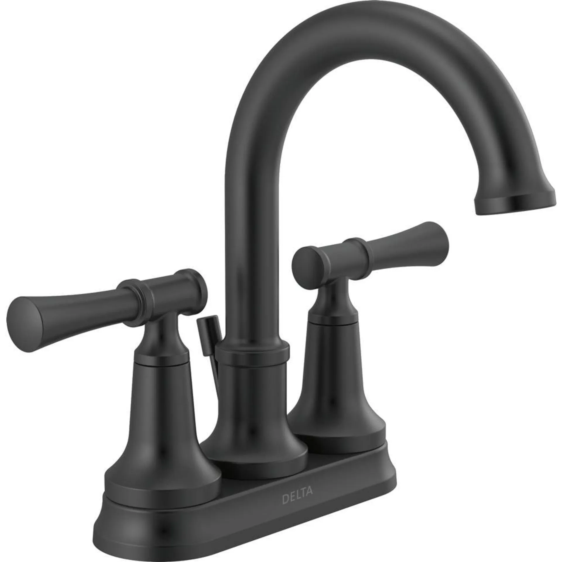 Chamberlain Two Handle Lever 4-Inch Centerset Bathroom Sink Faucet in Matte Black