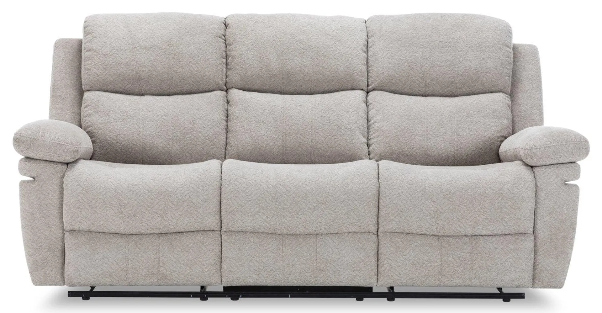 Bennett 80.71" Lisco Dove Grey Chenille Fabric Glider Reclining Sofa