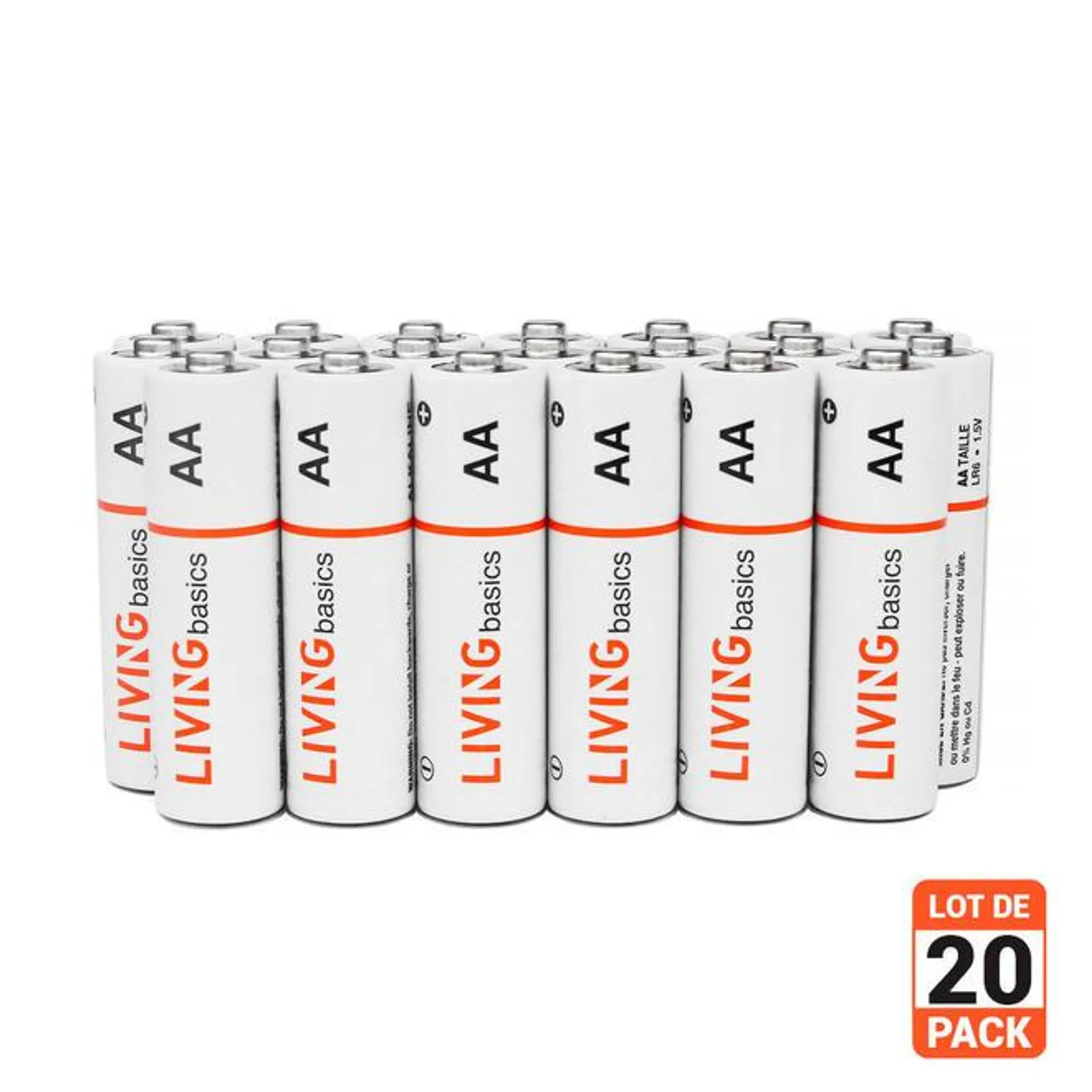 AA Alkaline Battery in Paper Box Packing 20Pcs/Box - LIVINGbasics®