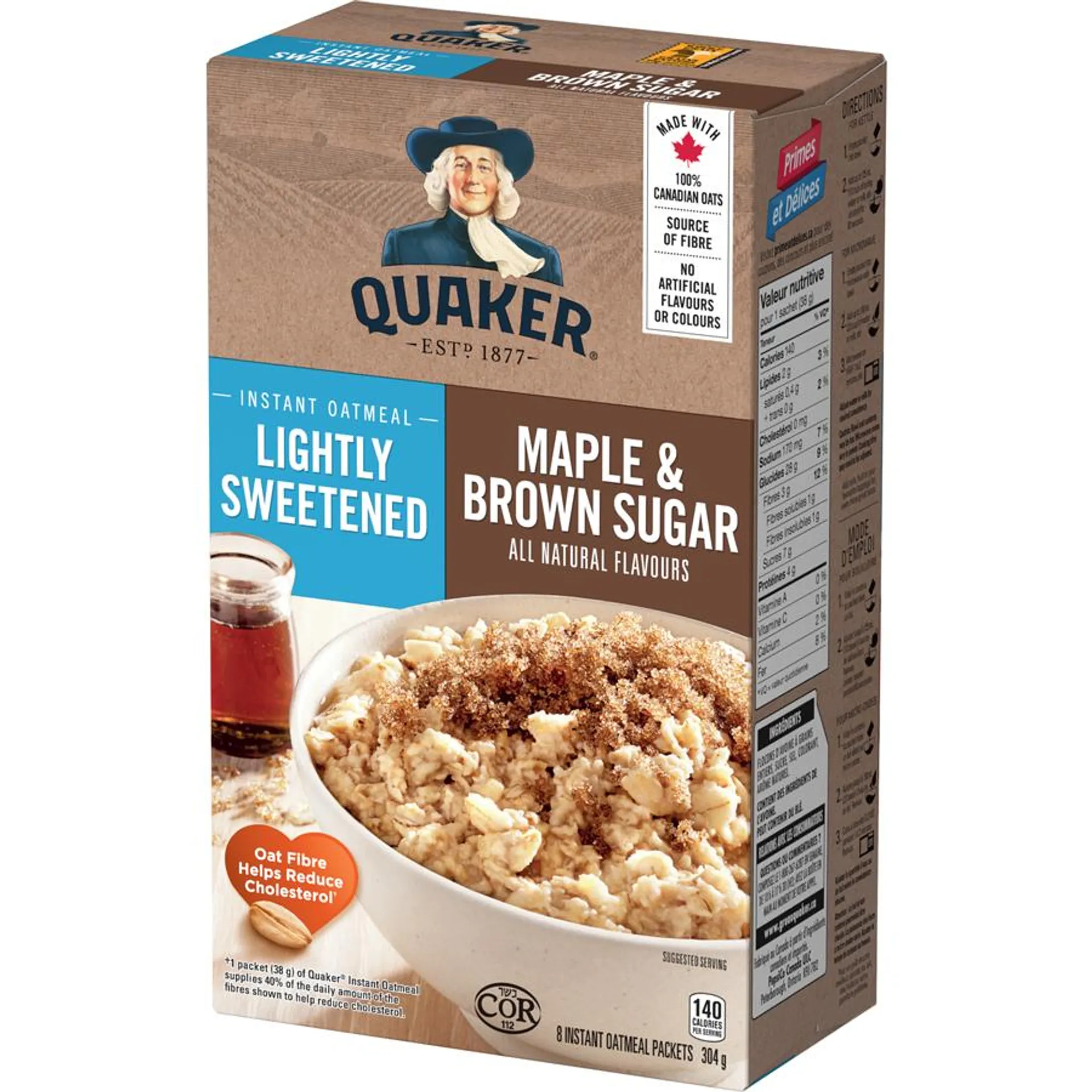 Instant Oatmeal Lightly Sweetened Maple & Brown Sugar