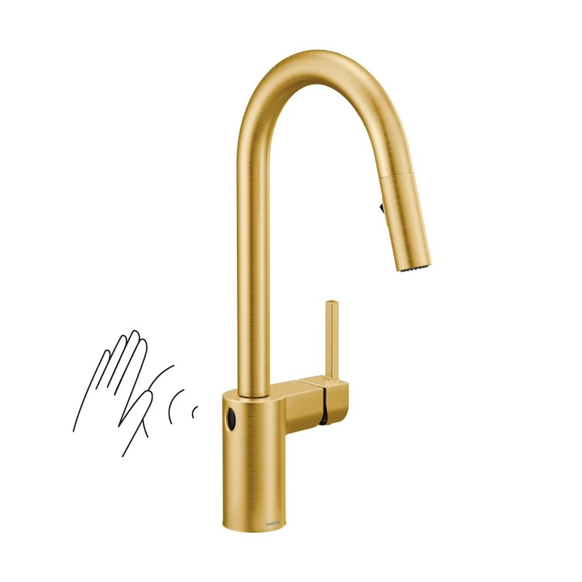 Align Touchless Pull Down Kitchen Faucet/Tap in Brushed Gold