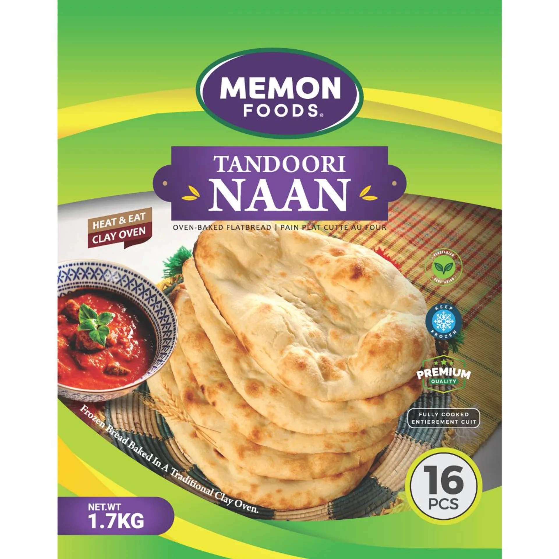 Memon Foods Frozen Naan Tandoori 16Pcs