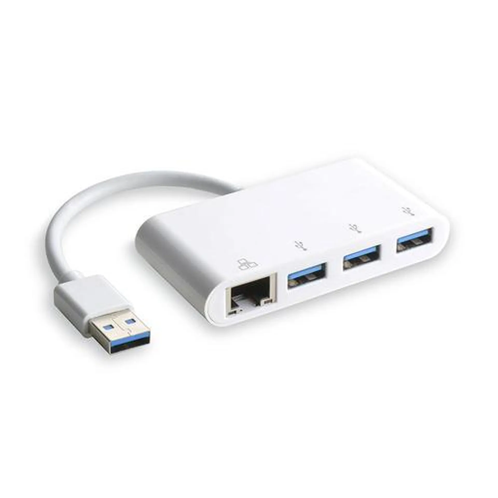 USB 3.0 Hub 3 Port with Gigabit Ethernet Network Adapter, USB to RJ45 - PrimeCables®