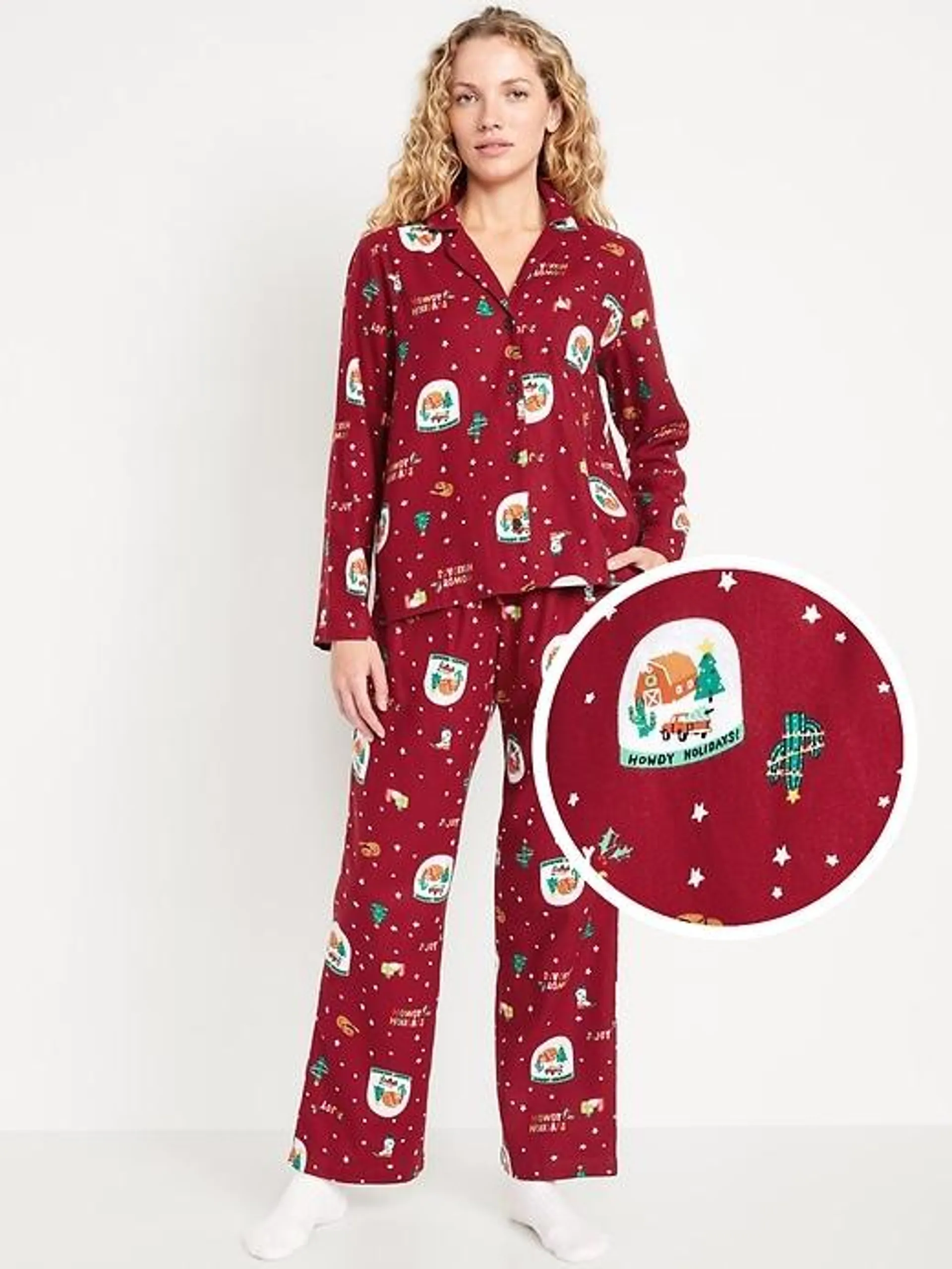 Flannel Pajama Set for Women