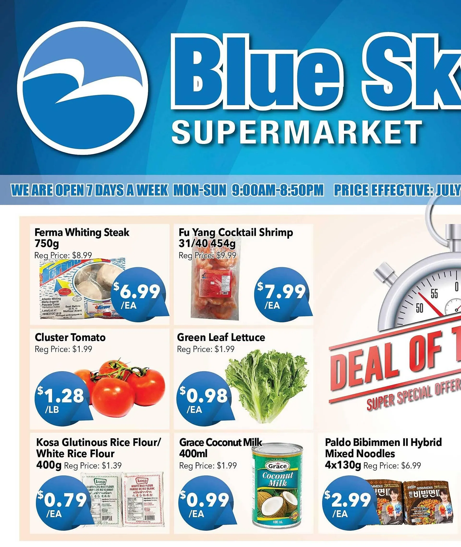 Blue Sky Supermarket flyer from July 18 to July 24 2025 - flyer page 1