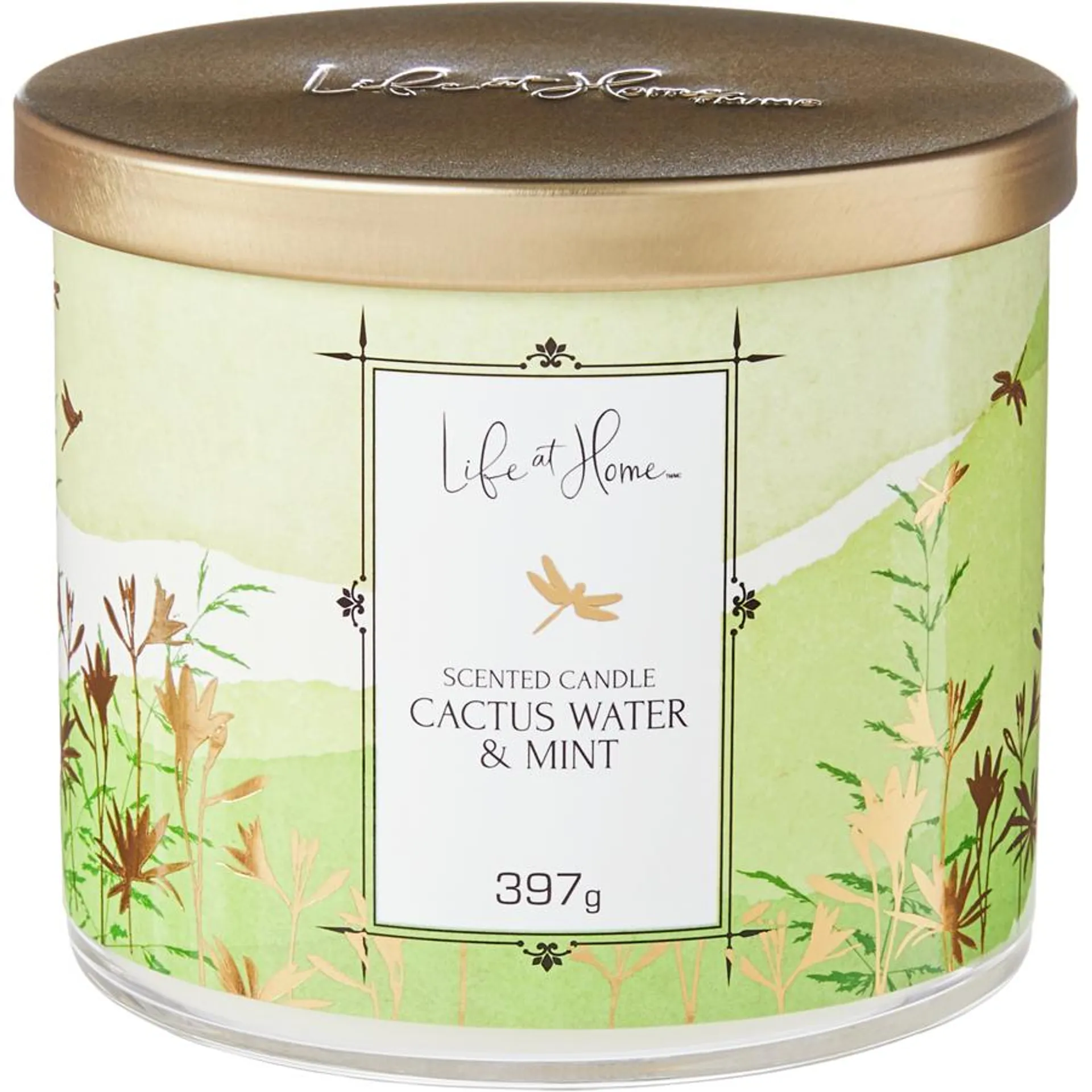 Scented Candle with Lid - Cactus Water and Mint