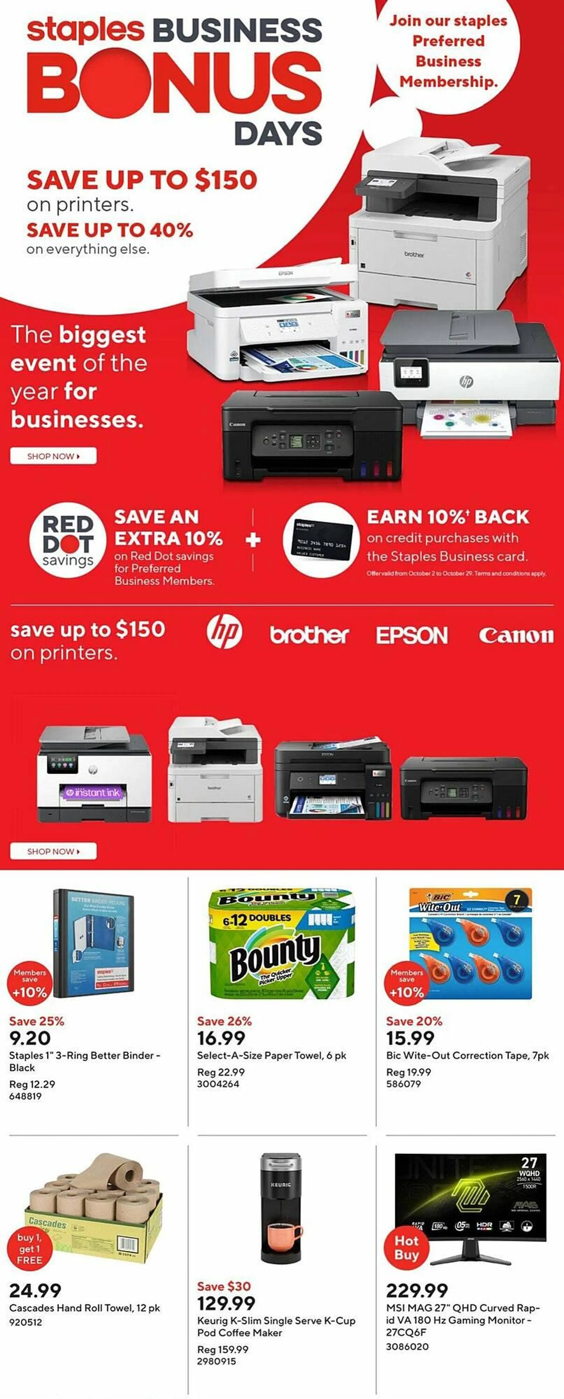 Staples flyer from October 17 to October 24 2024 - flyer page 1